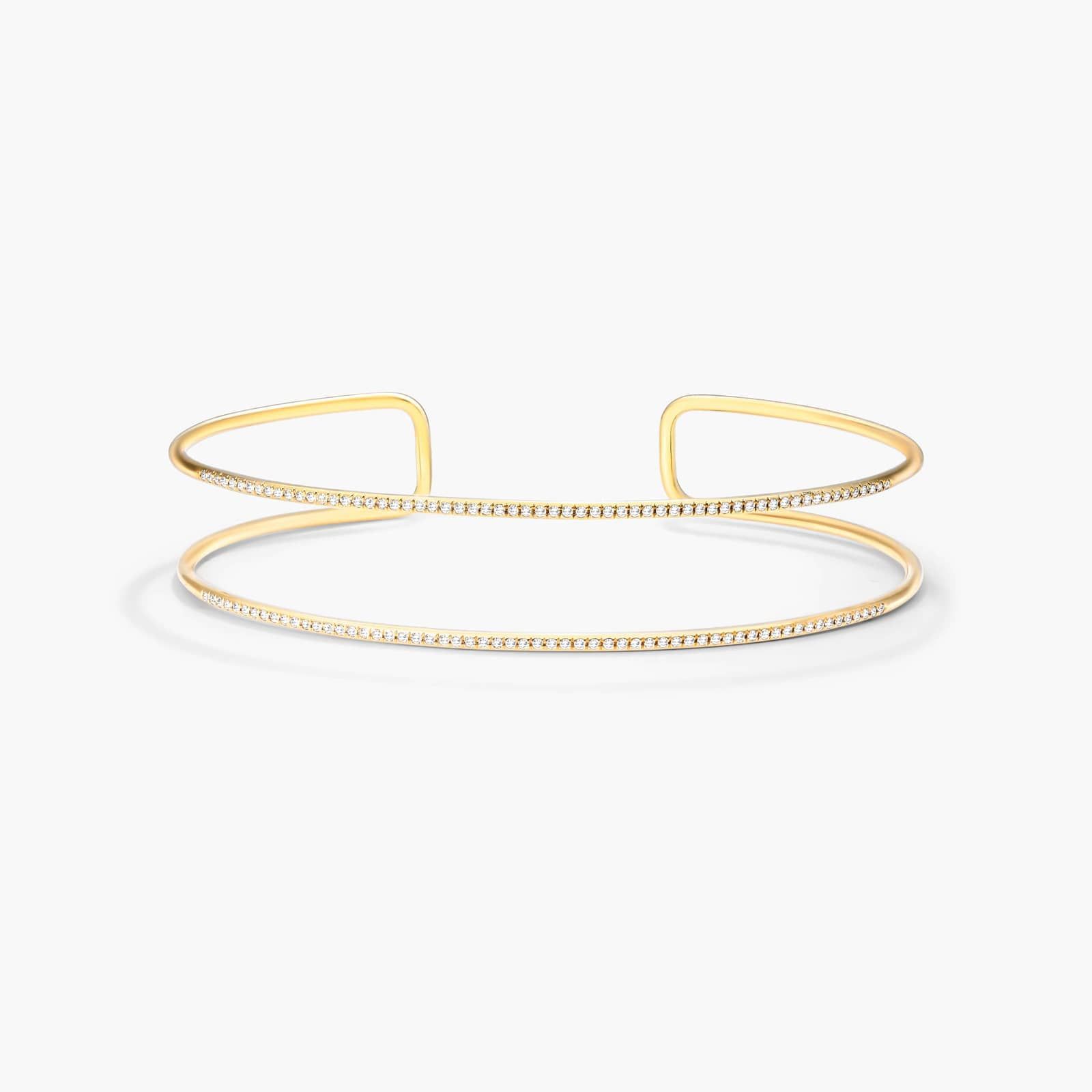 Two Row Cuff Diamond Bracelet In 14K Yellow Gold By James Allen