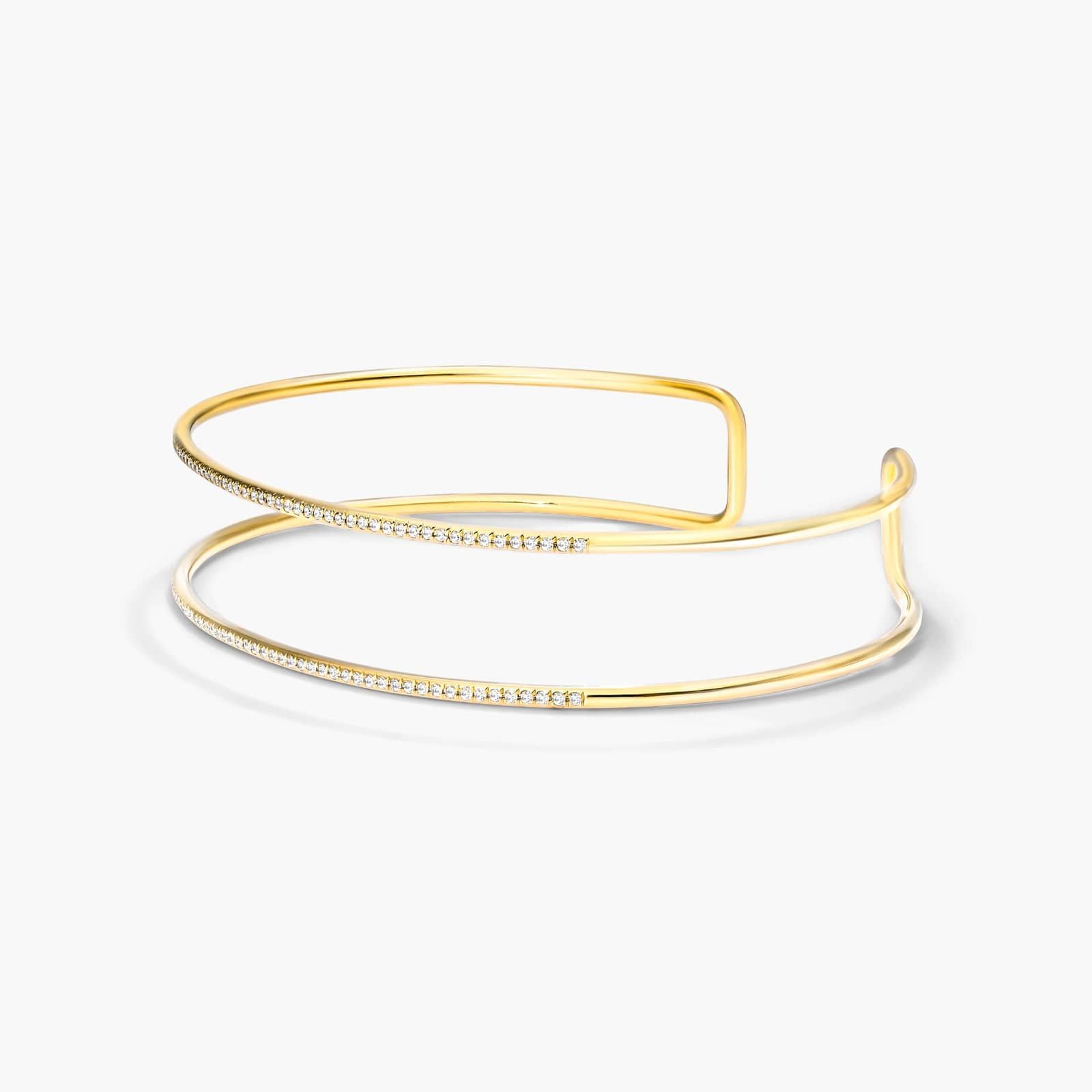Two Row Cuff Diamond Bracelet In 14K Yellow Gold By James Allen 2