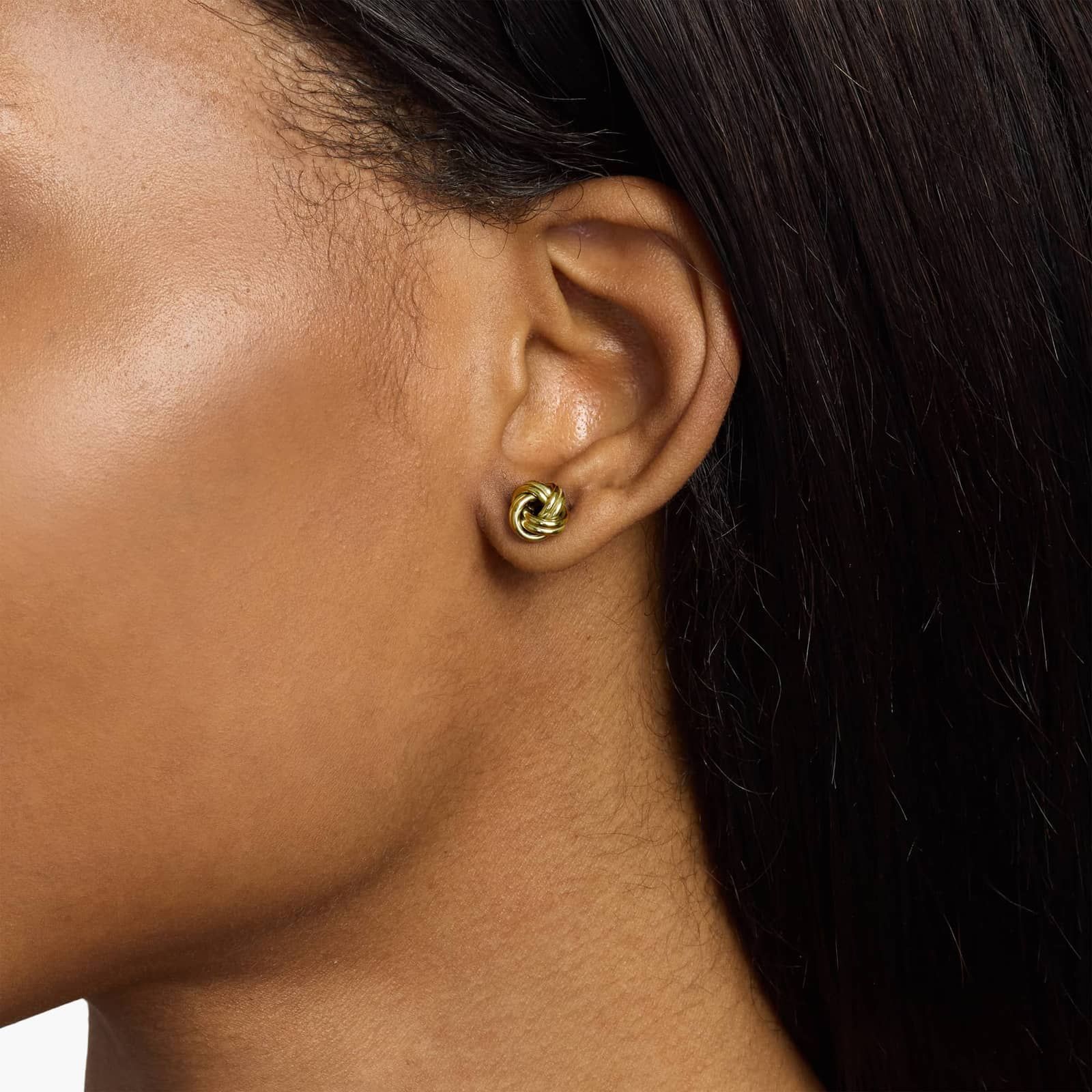 Petite Love Knot Earrings in 14k Yellow Gold 3