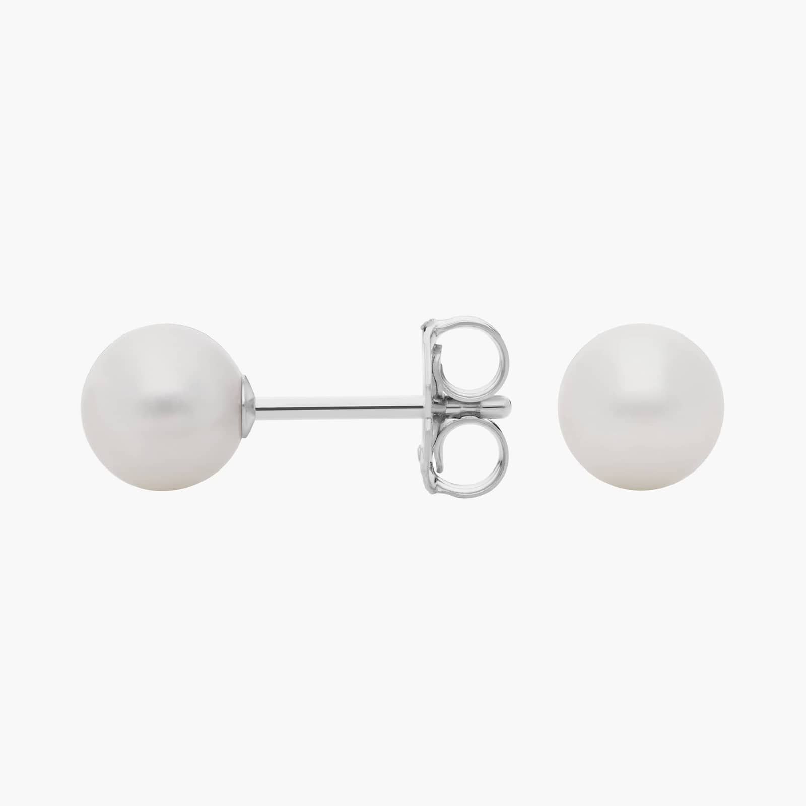 Classic Akoya Cultured Pearl Stud Earrings in 18k White Gold (6-6.5mm) 2