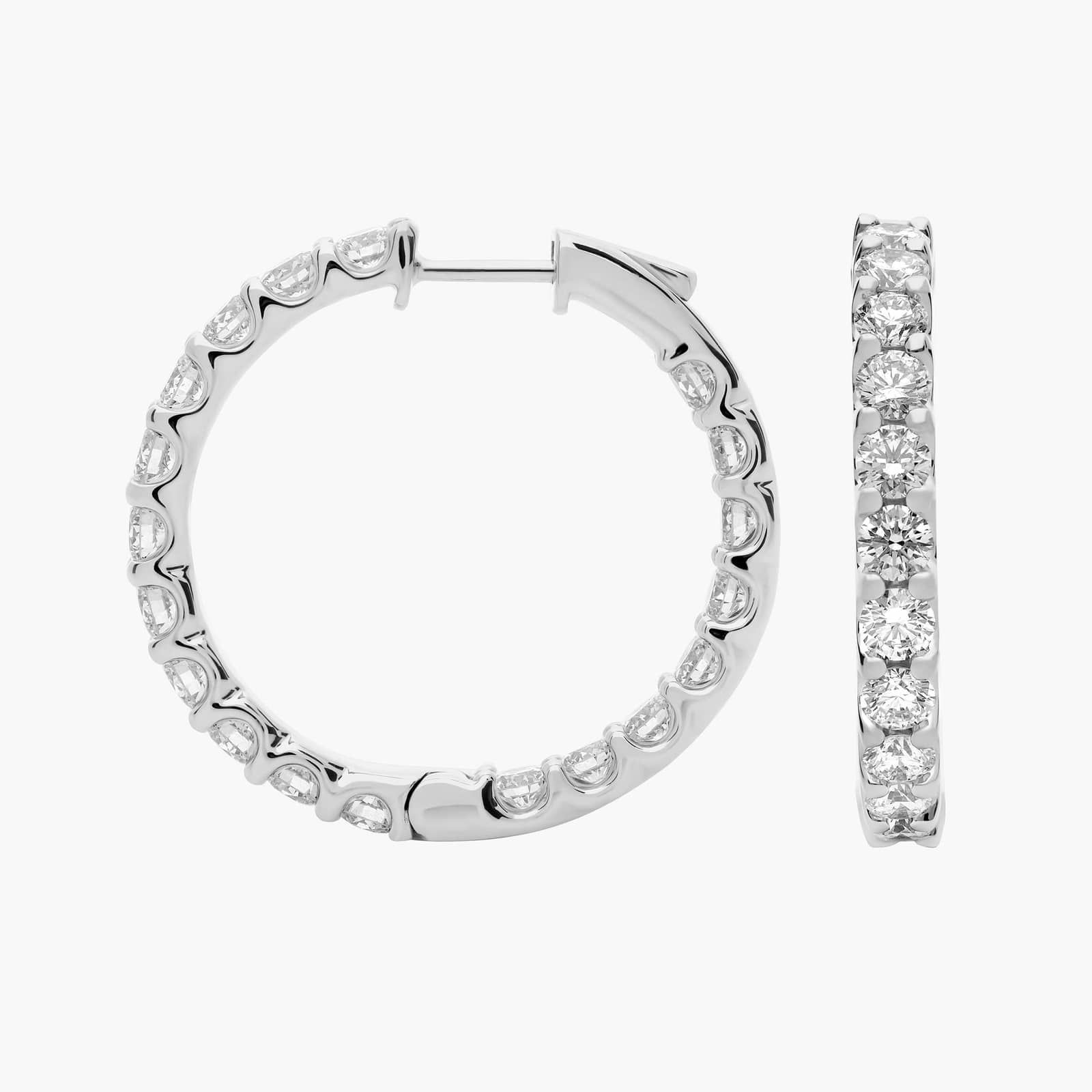 Luna Diamond Eternity Hoop Earrings in 14K White Gold (5 Ct. Tw.) 2