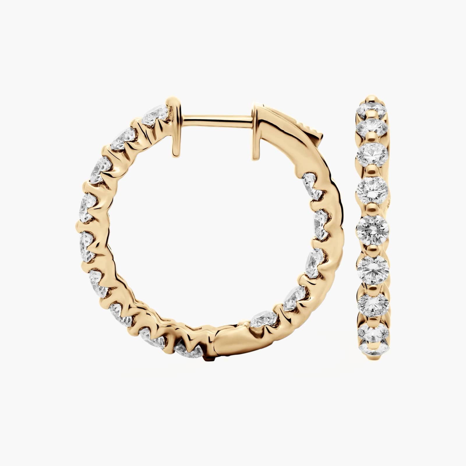 Floating Diamond Eternity Hoop Earrings in 14k Yellow Gold (2 ct. tw.) 2