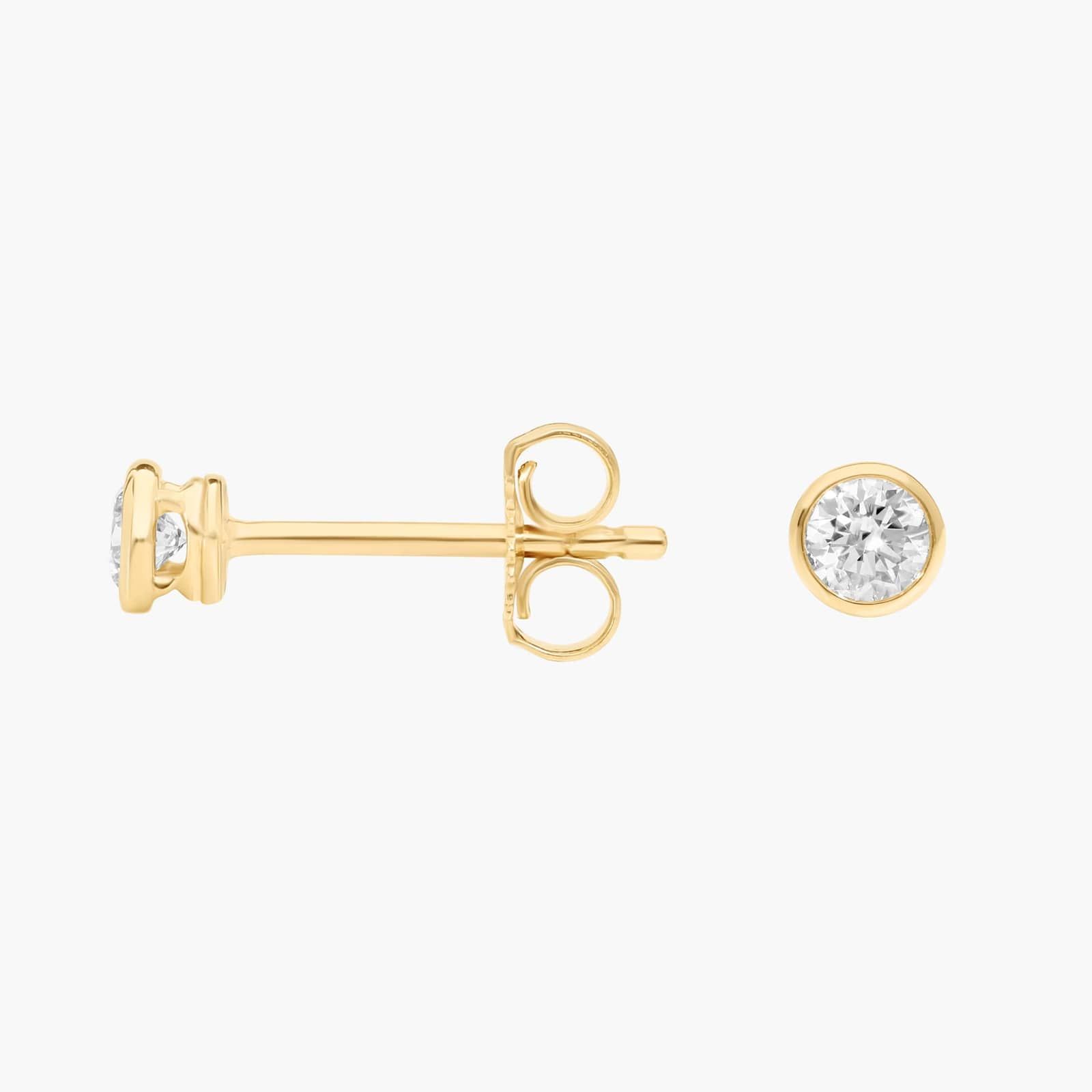 Bezel Set Lab-Grown Diamond Stud Earrings In 14K Yellow Gold (1/4 Ct. tw. - F-G / VS2-SI1) 2
