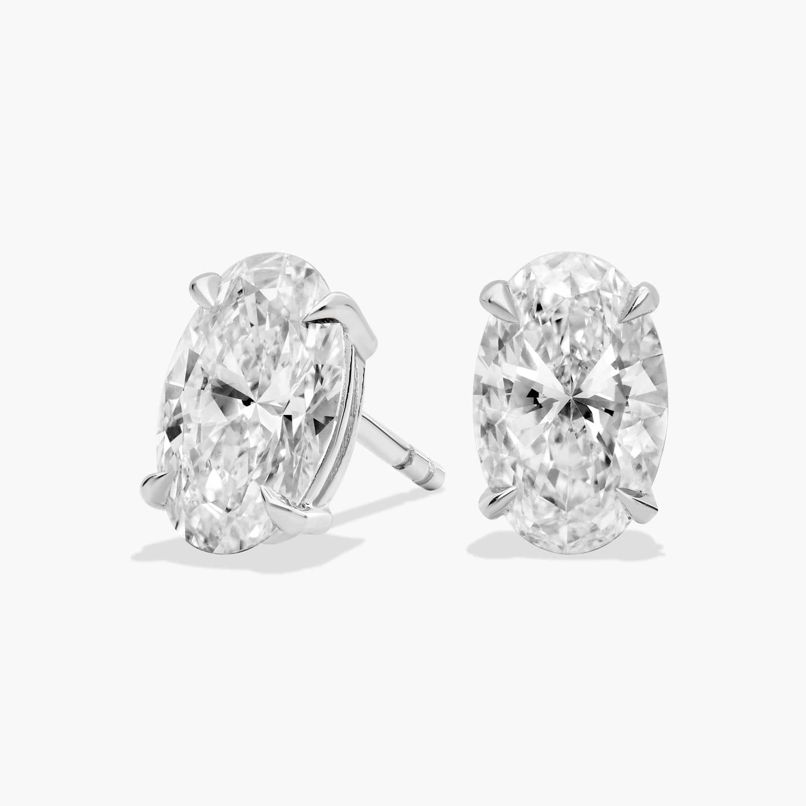 Oval Cut Diamond Stud Earrings In Platinum (2 Ct. tw. - H-I / SI1-SI2)