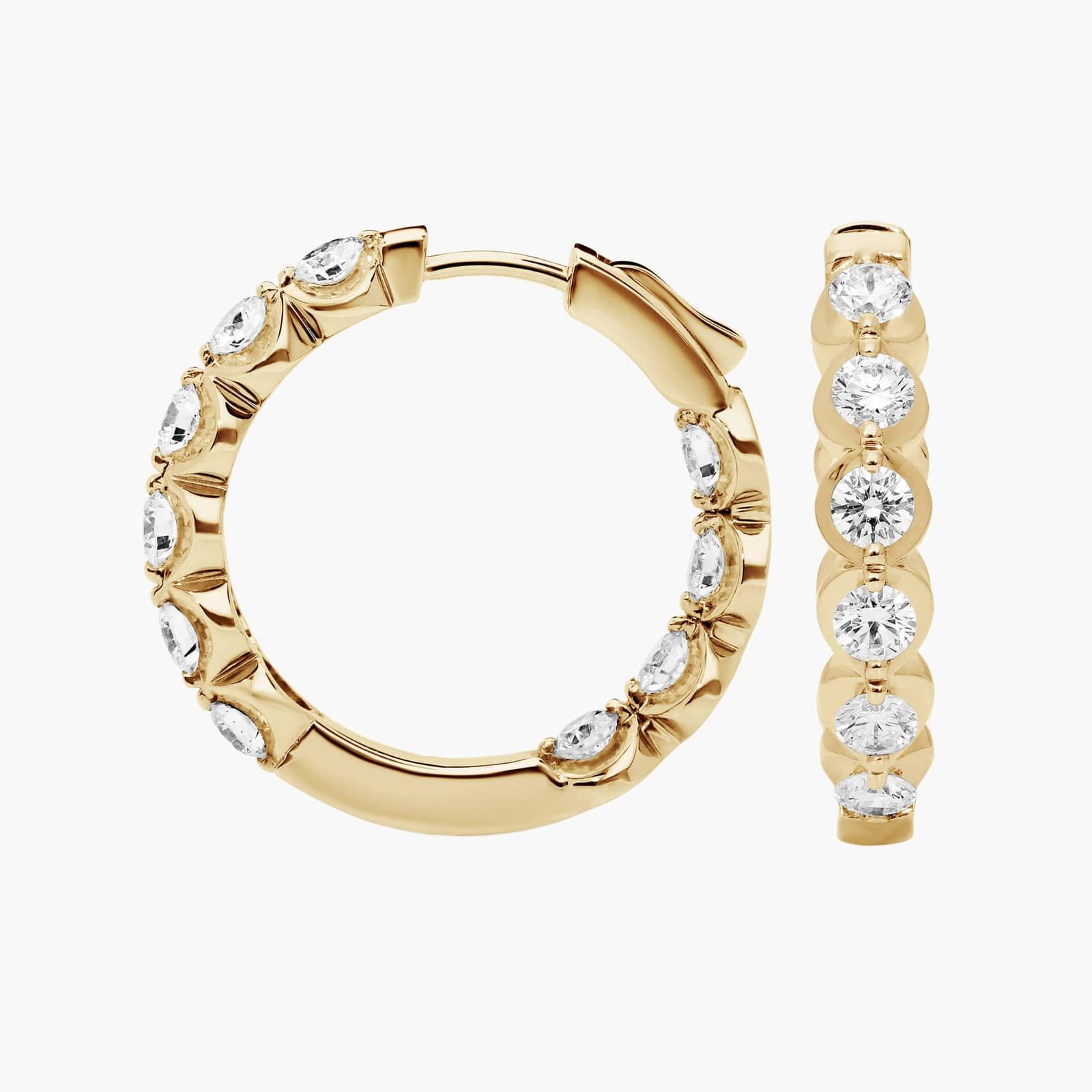 Illusion Hoop Earrings With Lab-Grown Diamonds In 14K Yellow Gold 2
