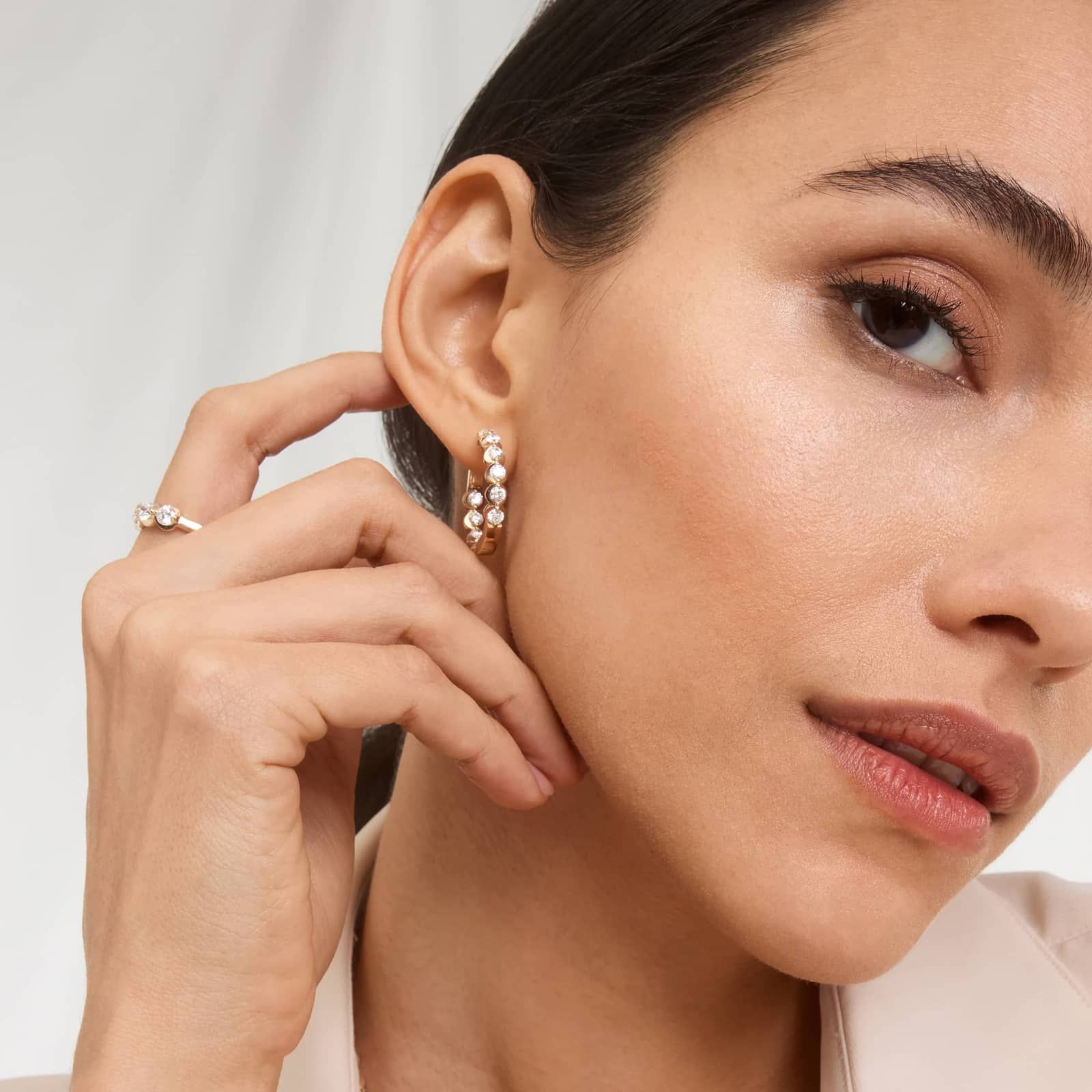 Illusion Hoop Earrings With Lab-Grown Diamonds In 14K Yellow Gold 4