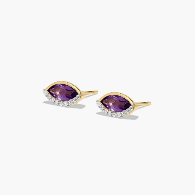 Radiant Reflections Marquise Cut Amethyst Earrings In 14K Yellow Gold By James Allen 2