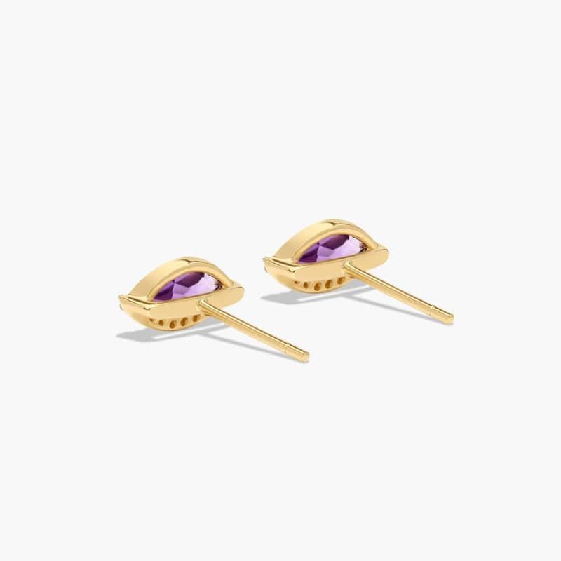 Radiant Reflections Marquise Cut Amethyst Earrings In 14K Yellow Gold By James Allen 3