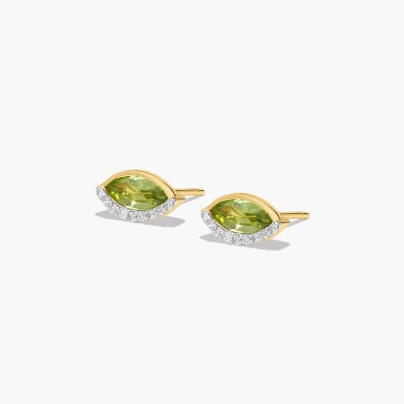 Radiant Reflections Marquise Cut Peridot Earrings In 14K Yellow Gold By James Allen 2