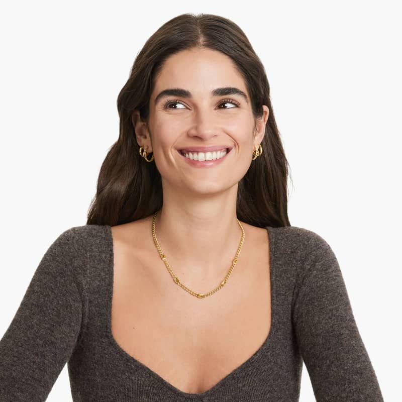 Radiant Reflections Citrine Curb Chain Stud Earrings In 14K Yellow Gold By James Allen