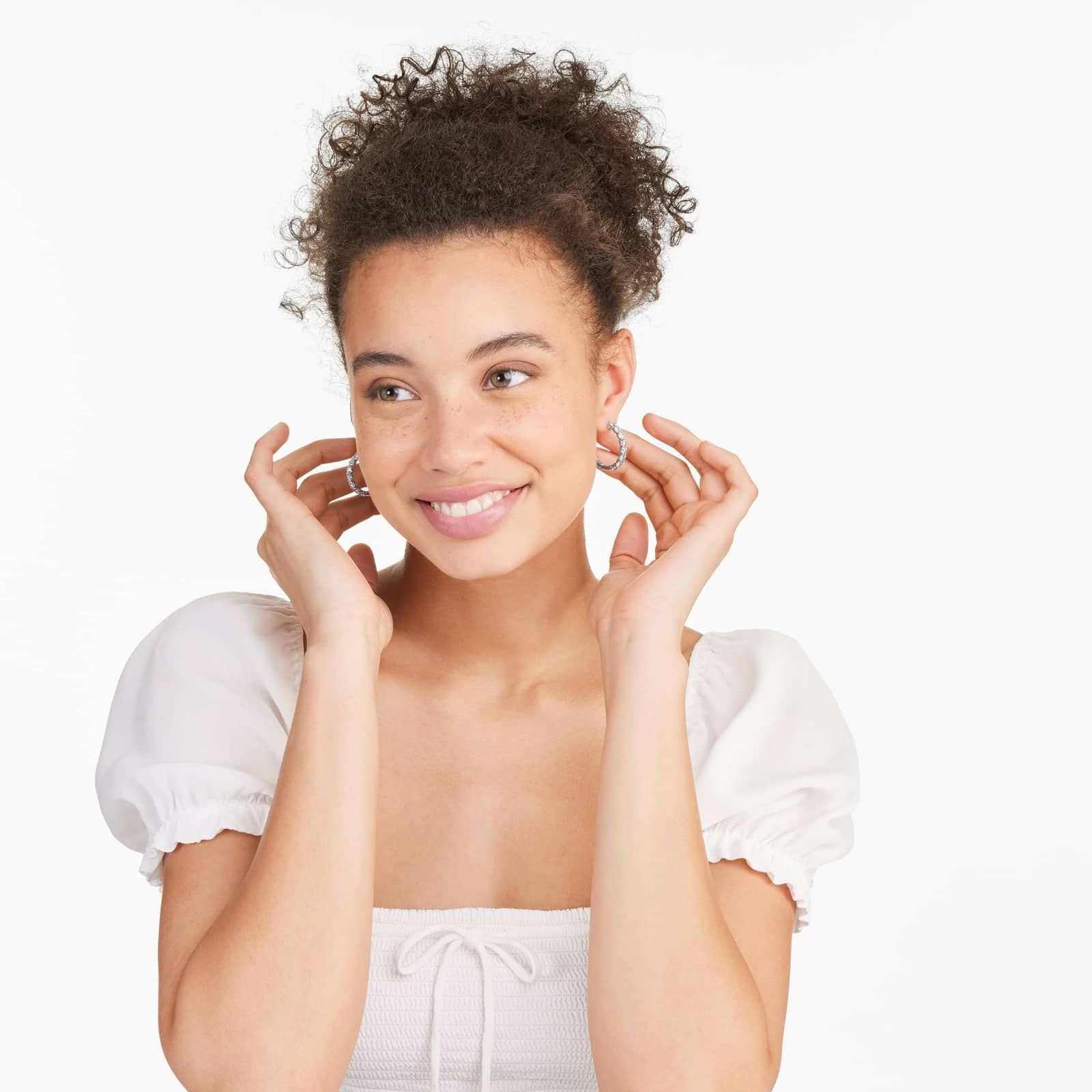Braided 4 CTW Lab-Grown Diamond Hoop Earrings In 14K White Gold By James Allen 3