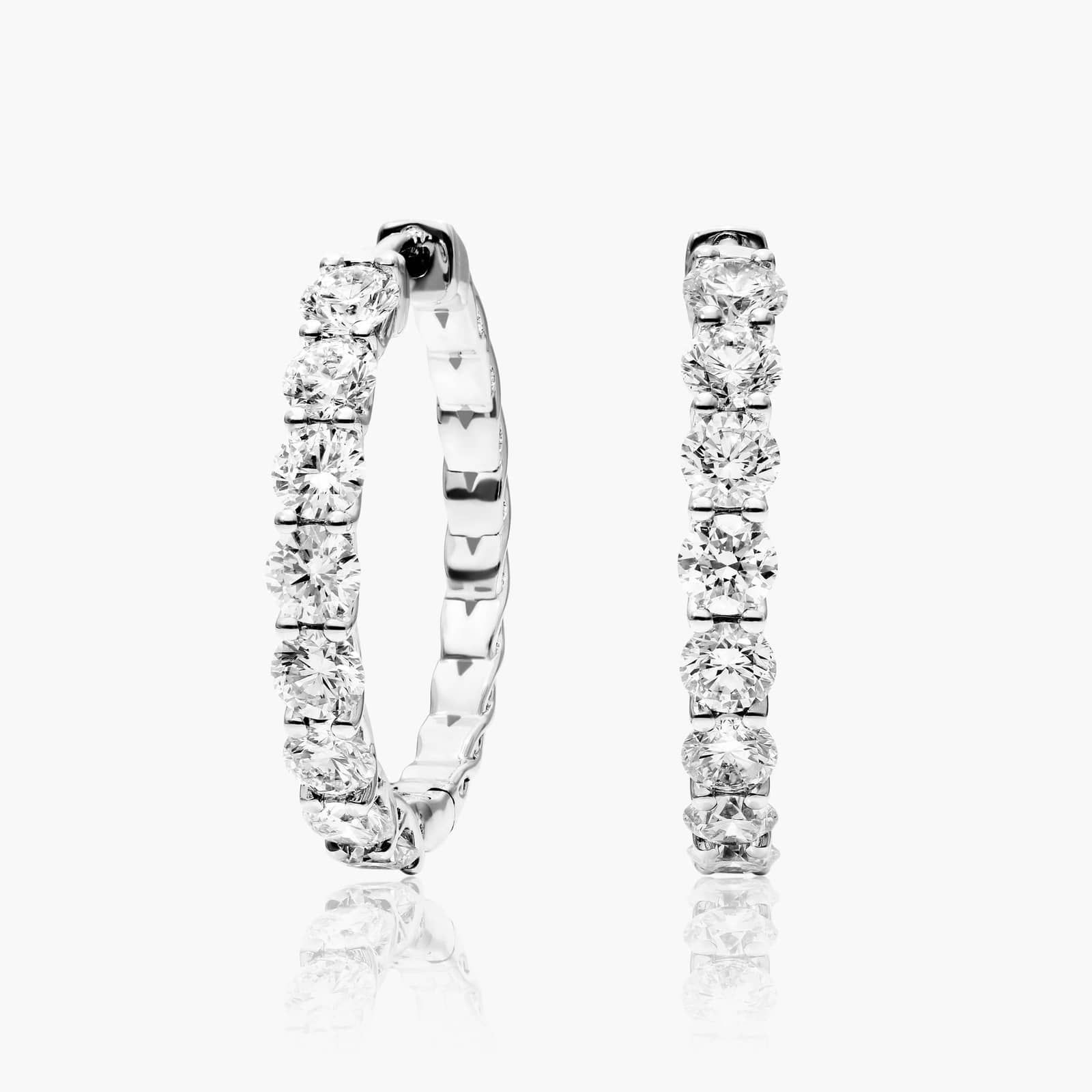 Braided 4 CTW Lab-Grown Diamond Hoop Earrings In 14K White Gold By James Allen