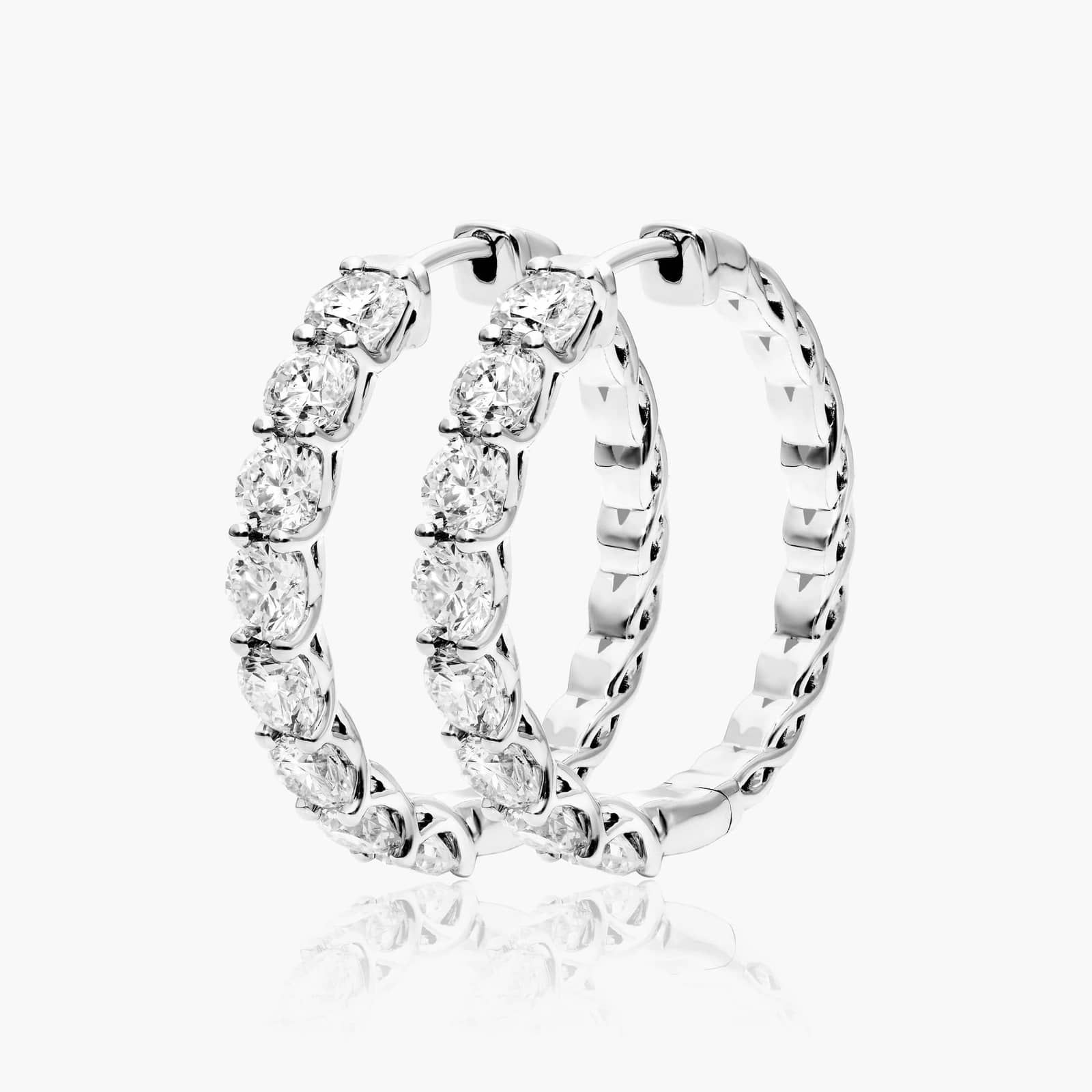Braided 4 CTW Lab-Grown Diamond Hoop Earrings In 14K White Gold By James Allen 2