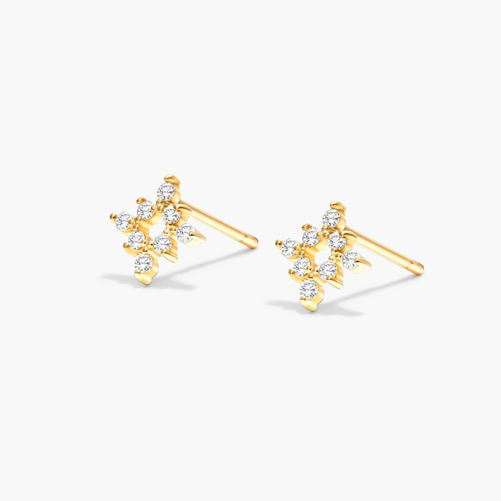 Burst Diamond Stud Earrings In 14K Yellow Gold By James Allen 2