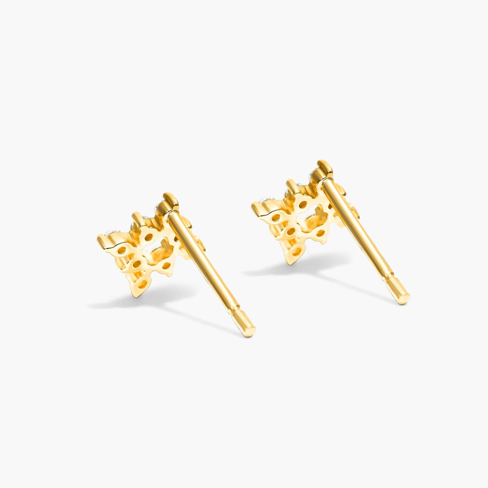 Burst Diamond Stud Earrings In 14K Yellow Gold By James Allen 3