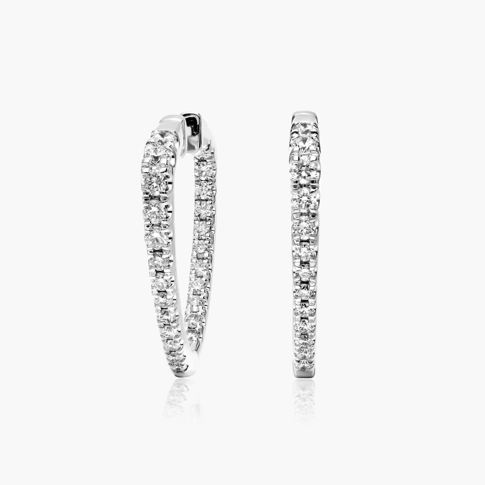 Inside Out Triangle 1 CTW Diamond Hoop Earrings In Platinum By James Allen