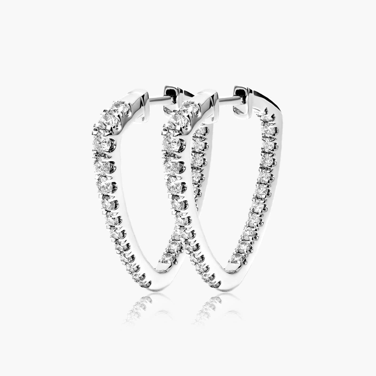 Inside Out Triangle 1 CTW Diamond Hoop Earrings In Platinum By James Allen 2