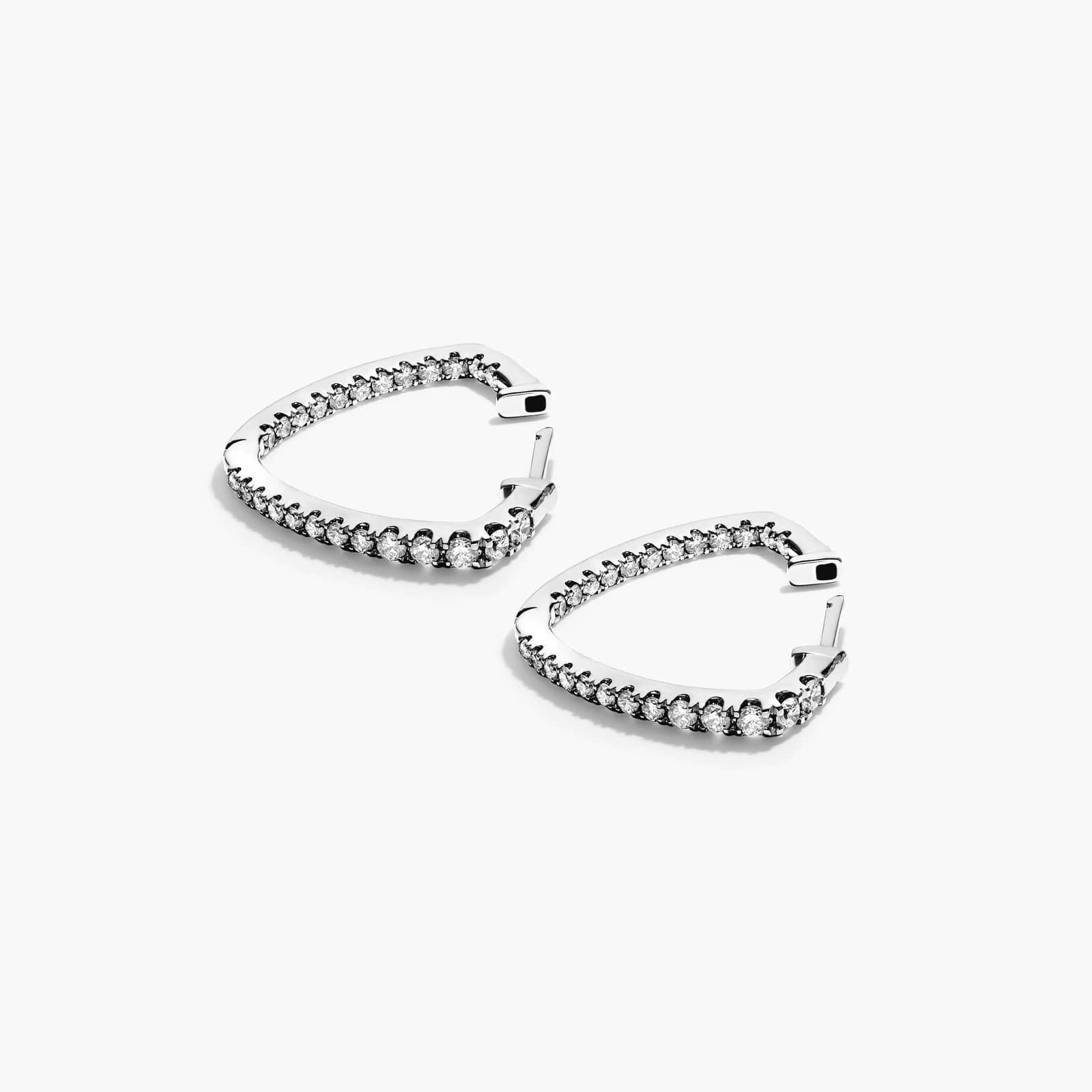 Inside Out Triangle 1 CTW Diamond Hoop Earrings In Platinum By James Allen 3