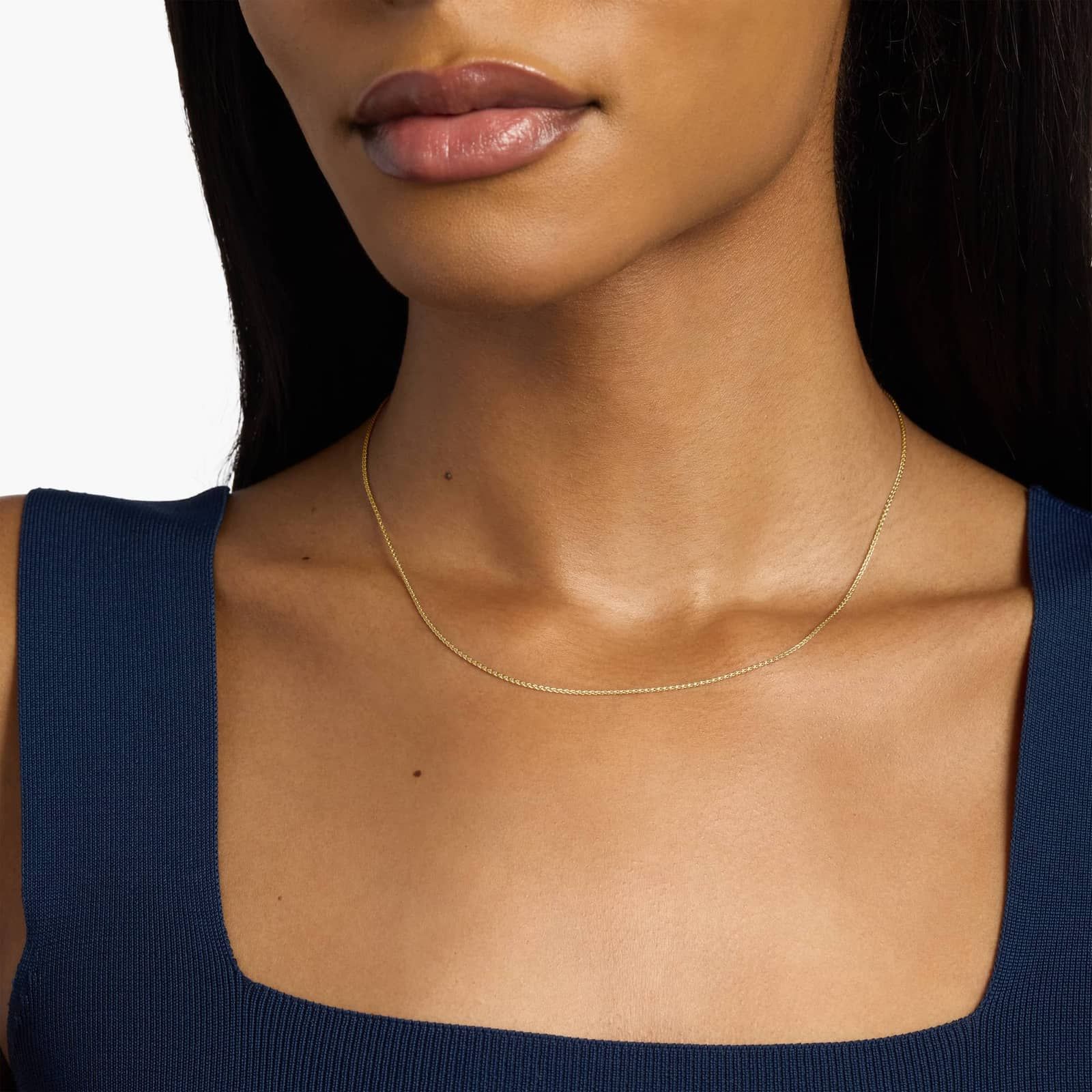 18" Wheat Chain in 14k Yellow Gold (1.2 mm) 3