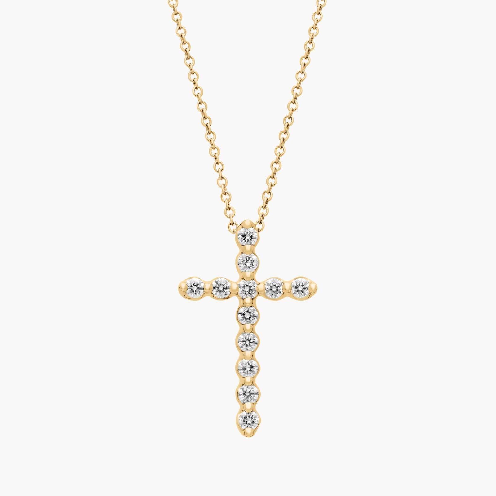 Floating Diamond Cross Pendant in 14k Yellow Gold (1/2 ct. tw.)