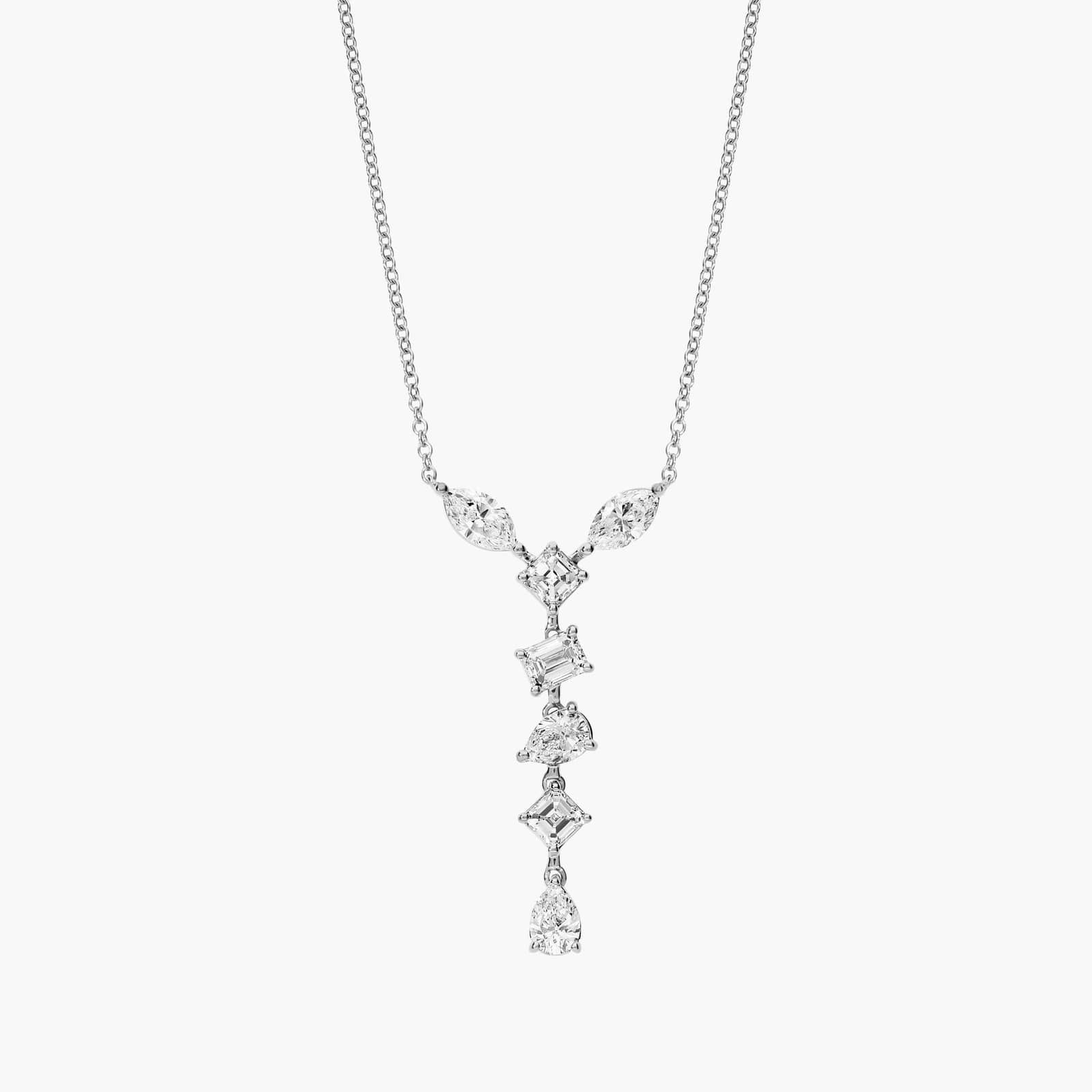 Mixed Fancy Shape Diamond Necklace in 18k White Gold (1 1/4 ct. tw.)