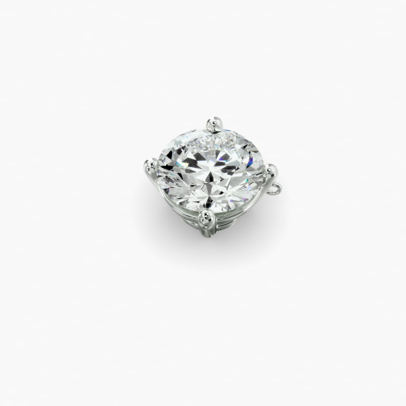 Four Prong Basket Solitaire Lab Grown Diamond Pendant In 14K White Gold (1 Ct. tw. - F-G / VS2-SI1) 5