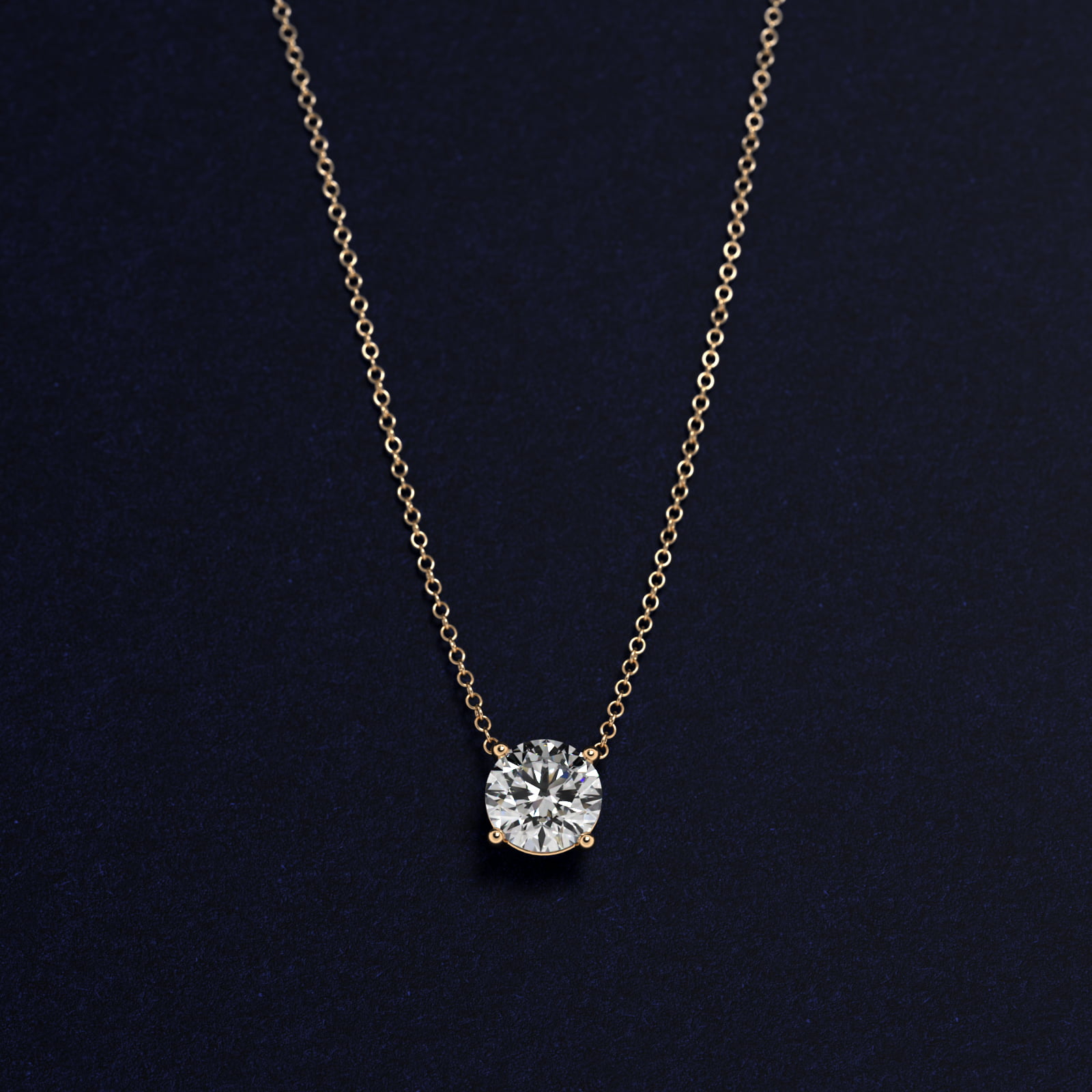 Four Prong Basket Solitaire Diamond Pendant In 14K Yellow Gold (Setting) 2