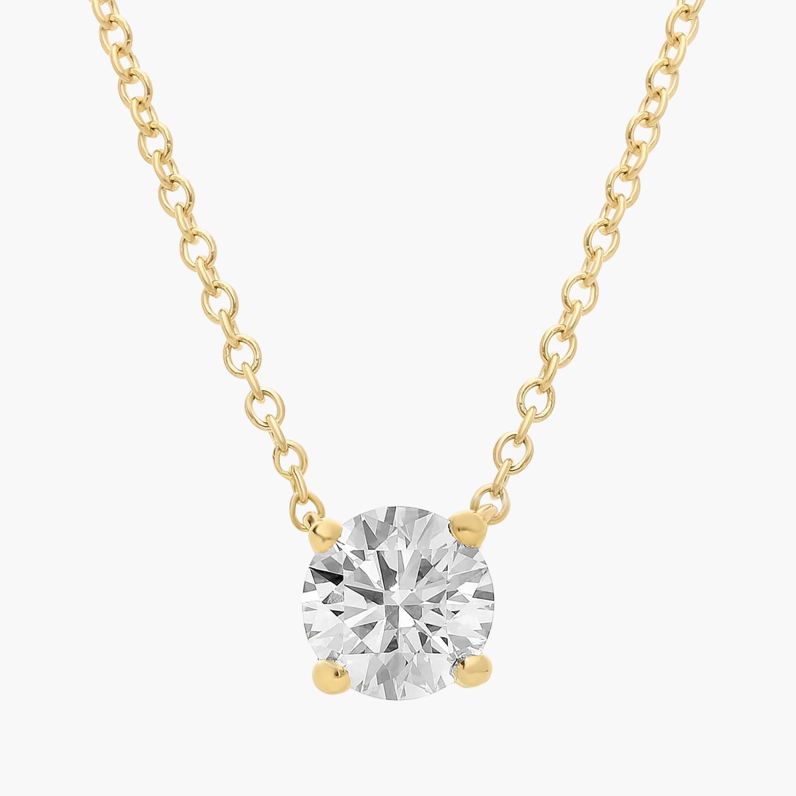 Four Prong Basket Solitaire Diamond Pendant In 14K Yellow Gold (1 Ct. tw. - H-I / SI1-SI2)
