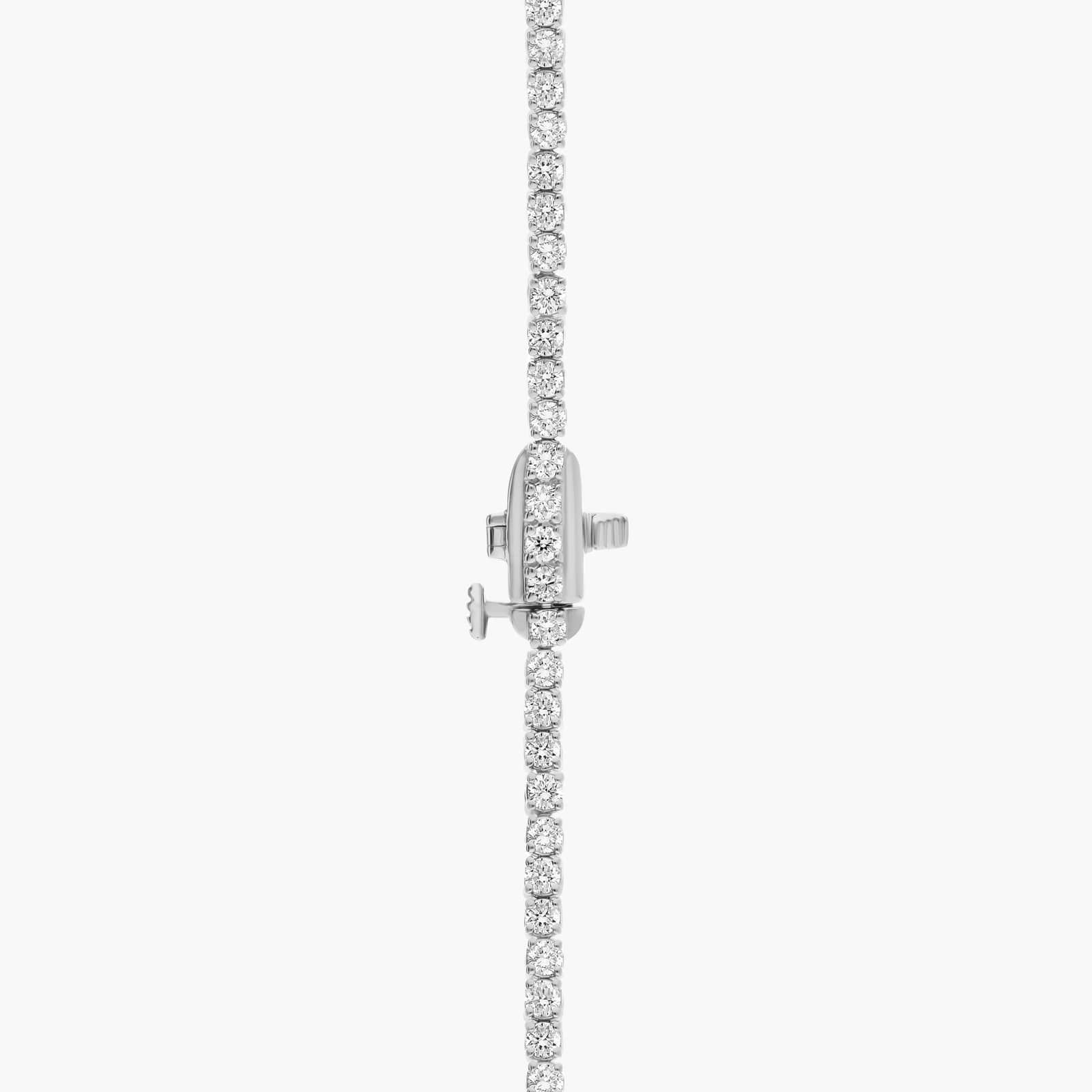 16 " Straight Lab-Grown Diamond Tennis Necklace In 14K White Gold (5 Ct. tw. - F-G / VS2-SI1) 2