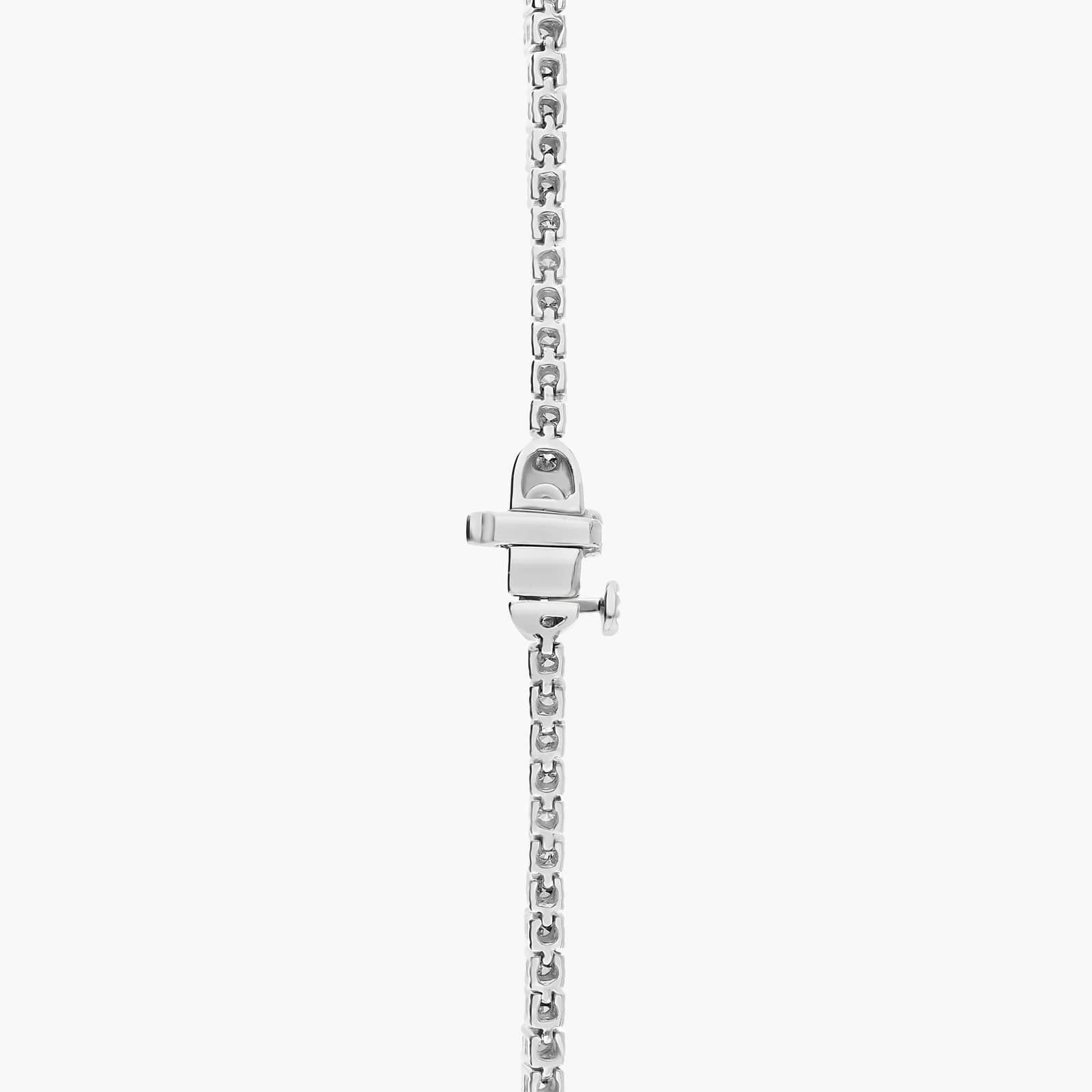16 " Straight Lab-Grown Diamond Tennis Necklace In 14K White Gold (5 Ct. tw. - F-G / VS2-SI1) 3