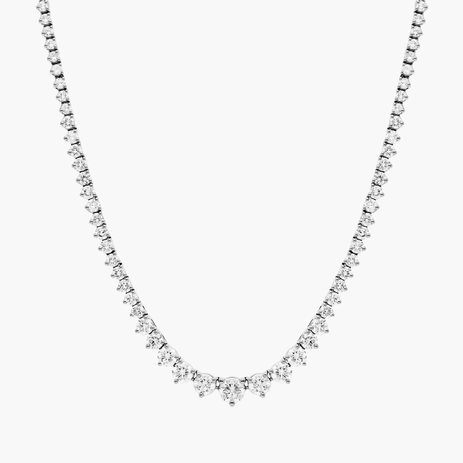 18 " Graduated Diamond Eternity Necklace In 14K White Gold (5 Ct. tw. - H-I / SI1-SI2)