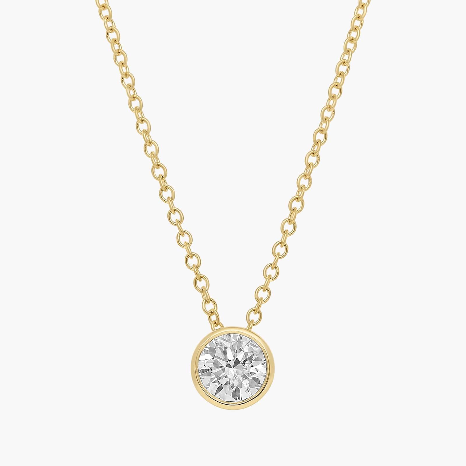 Bezel Diamond Pendant In 14K Yellow Gold (1/2 Ct. tw. - H-I / SI1-SI2)