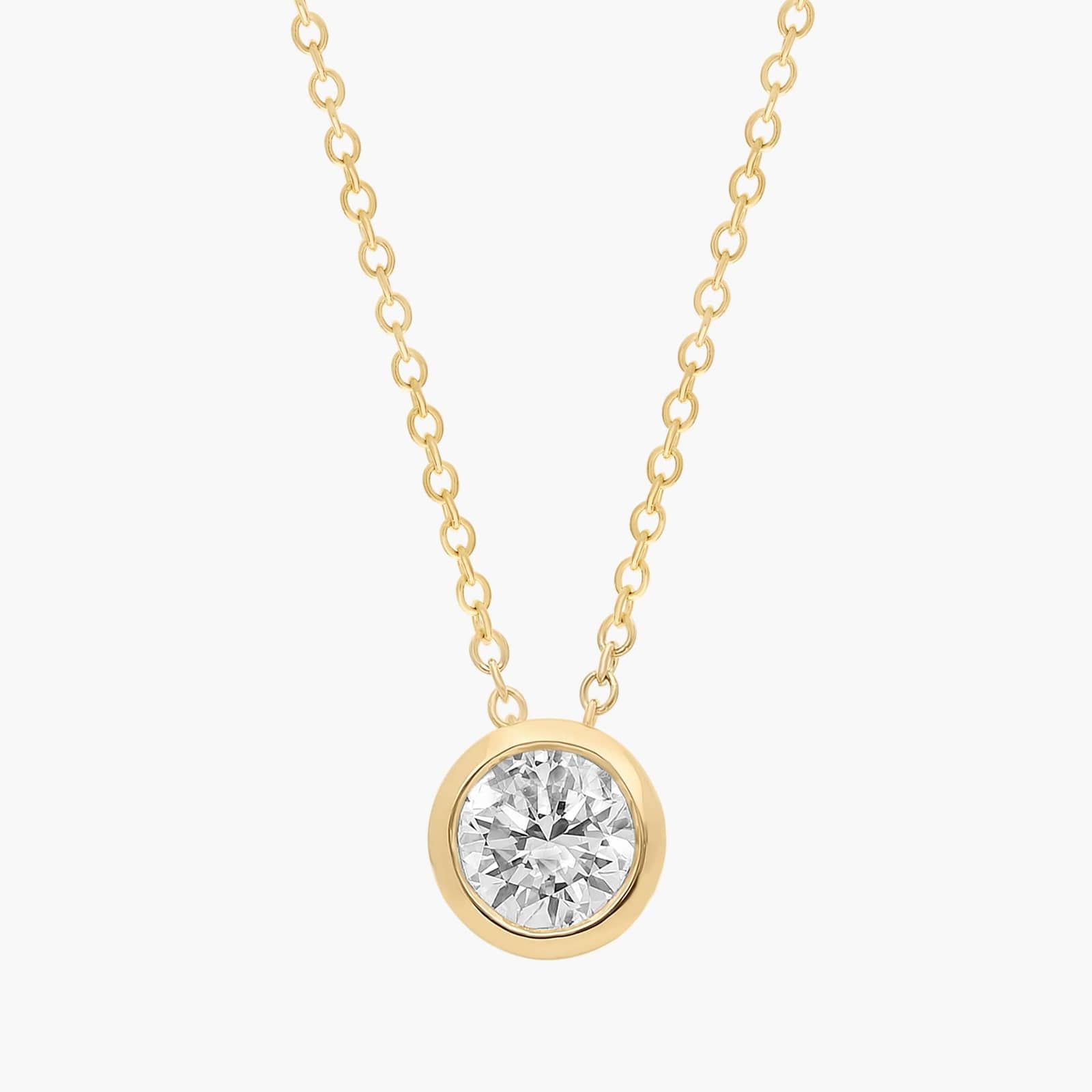 Bezel Lab-Grown Diamond Pendant In 14K Yellow Gold (3/4 Ct. tw. - F-G / VS2-SI1)