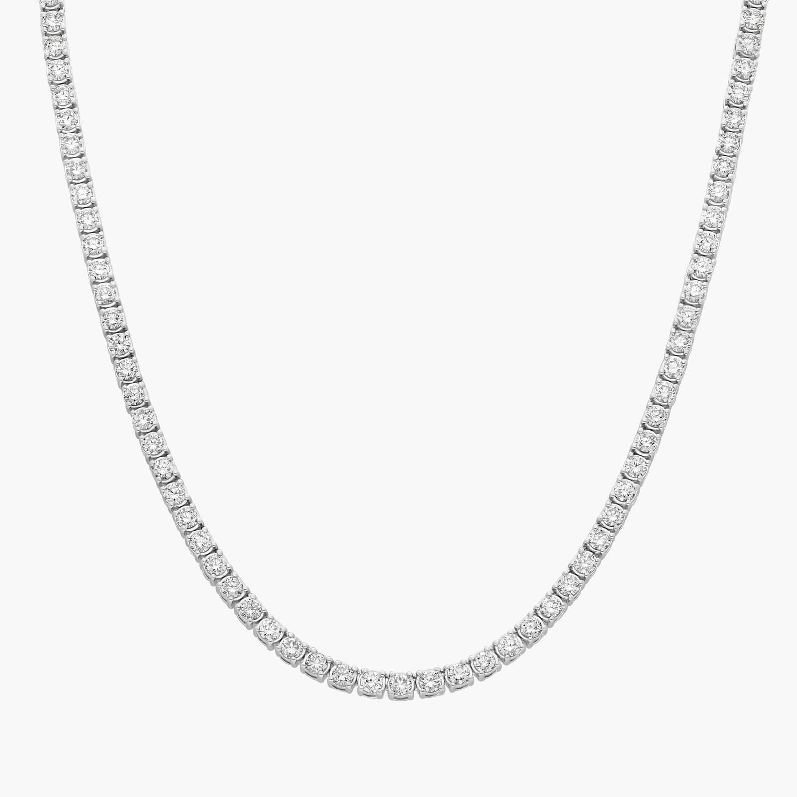 22 " Straight Lab-Grown Diamond Tennis Necklace In 14K White Gold (12 Ct. tw. - F-G / VS2-SI1)