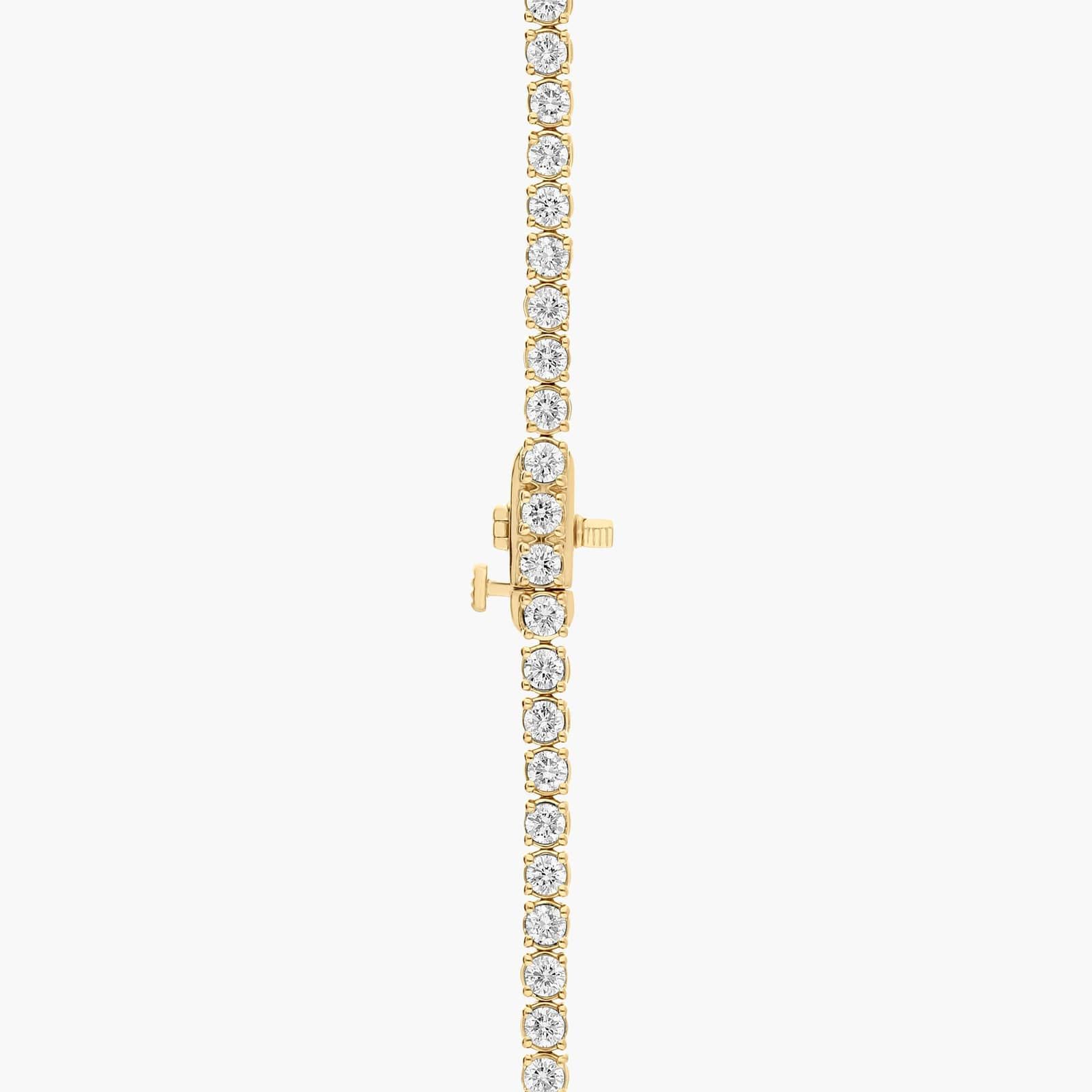 22 " Straight Lab-Grown Diamond Tennis Necklace In 14K Yellow Gold (12 Ct. tw. - F-G / VS2-SI1) 2