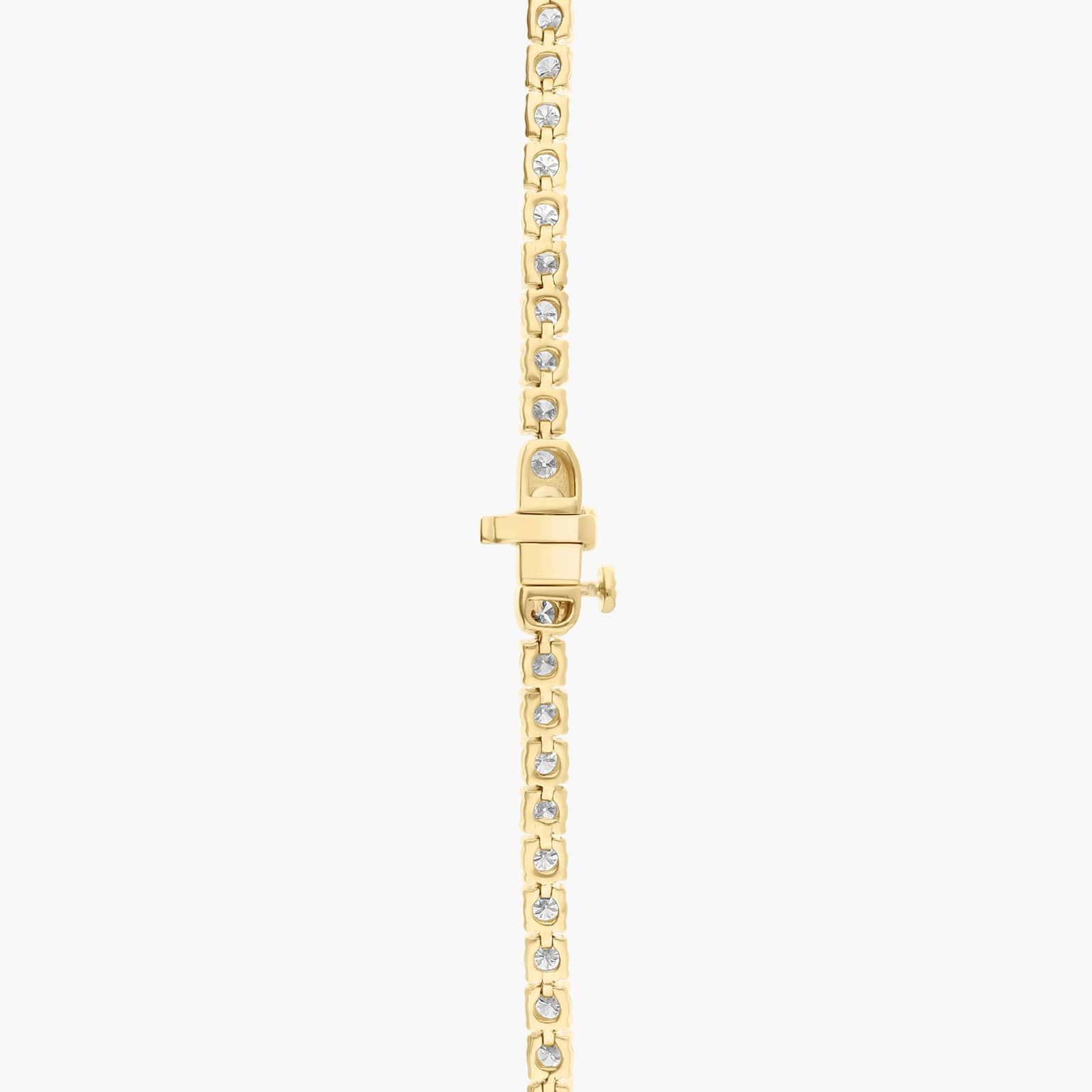 22 " Straight Lab-Grown Diamond Tennis Necklace In 14K Yellow Gold (12 Ct. tw. - F-G / VS2-SI1) 3