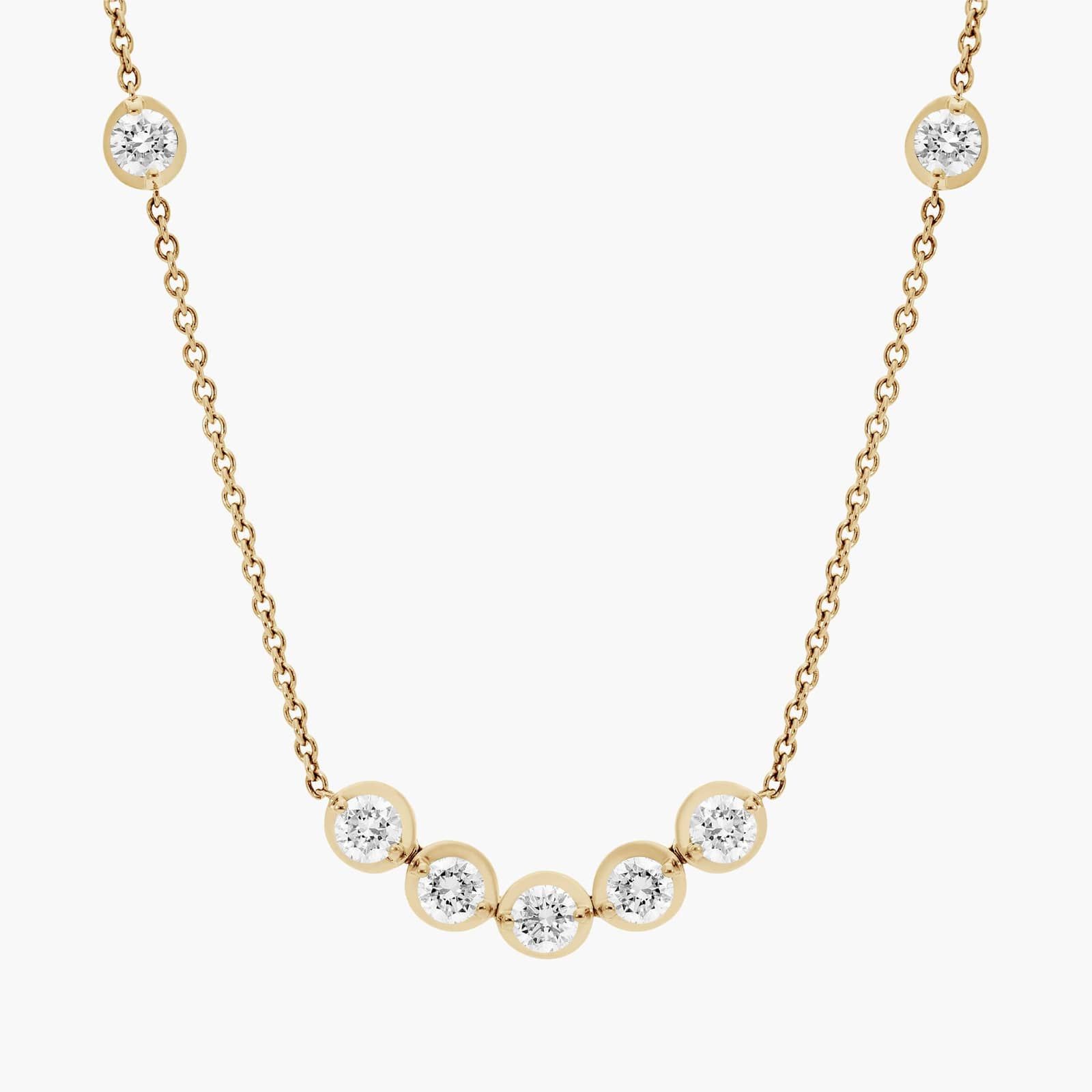 Illusion Smile Necklace With Lab-Grown Diamonds in 14K Yellow Gold