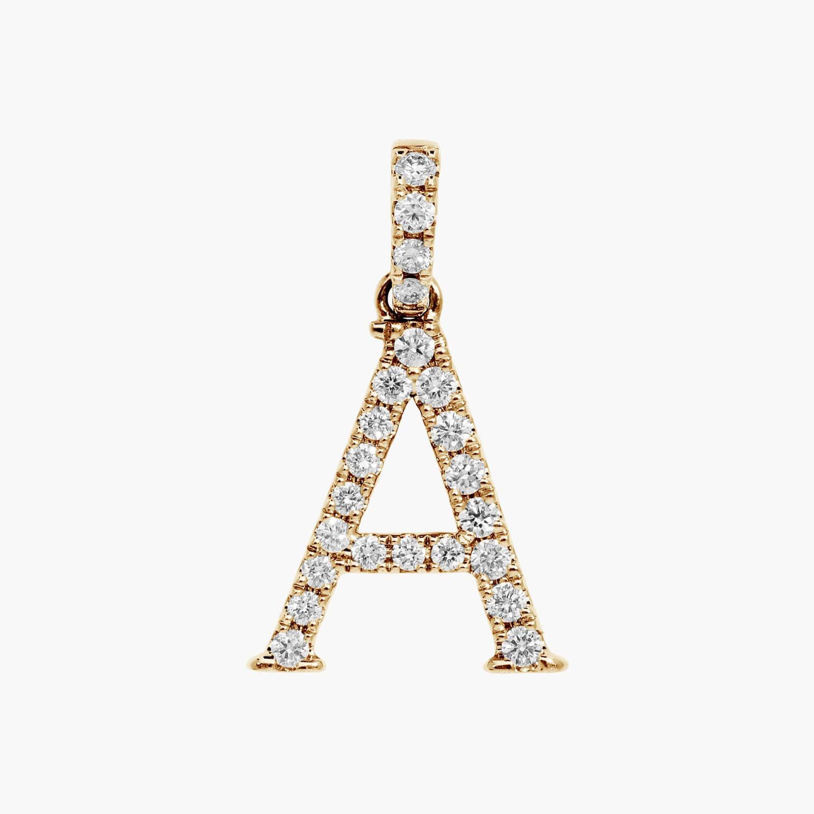Lab-Grown Diamond Initial A Charm In 14K Yellow Gold