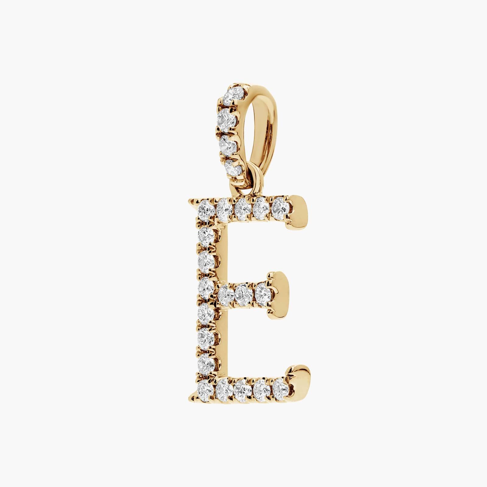 Lab-Grown Diamond Initial E Charm In 14K Yellow Gold 2