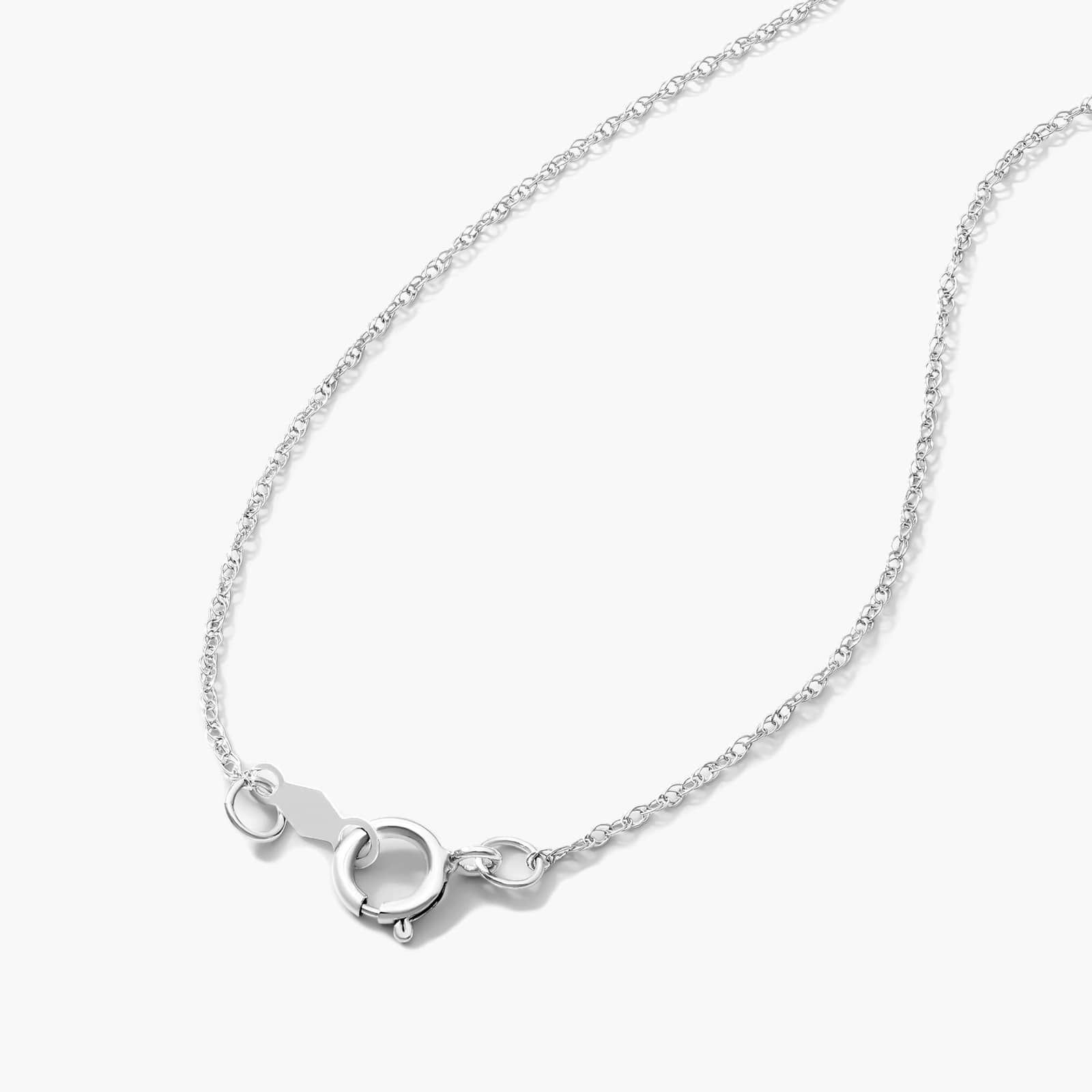 14K White Gold Lily Motif Sapphire and Diamond Necklace By James Allen 3