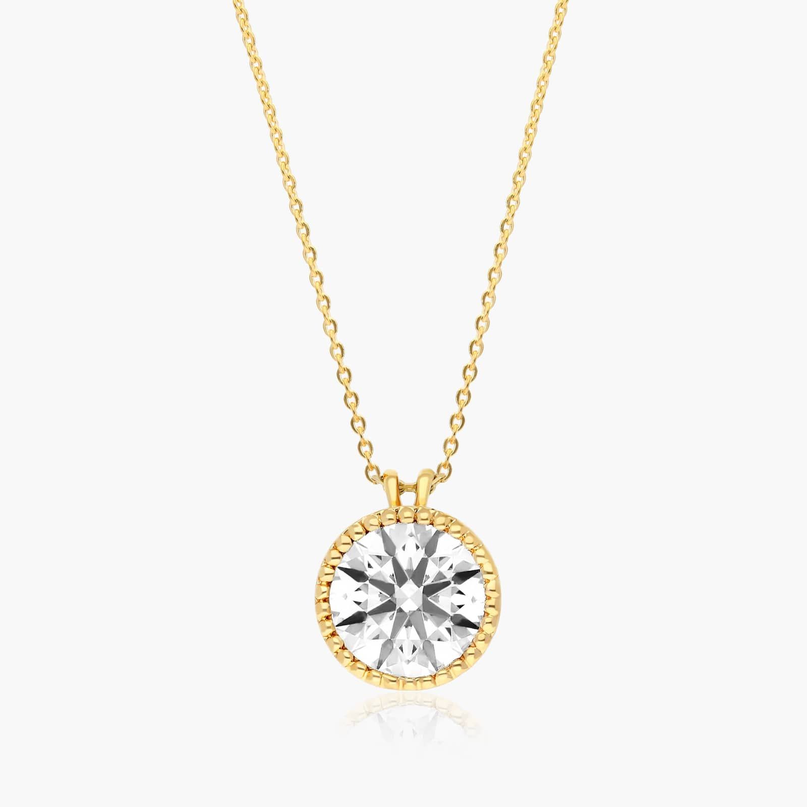 14K Yellow Gold Milgrain Bezel Diamond Pendant (0.25 CTW - H-I / SI1-SI2) By James Allen