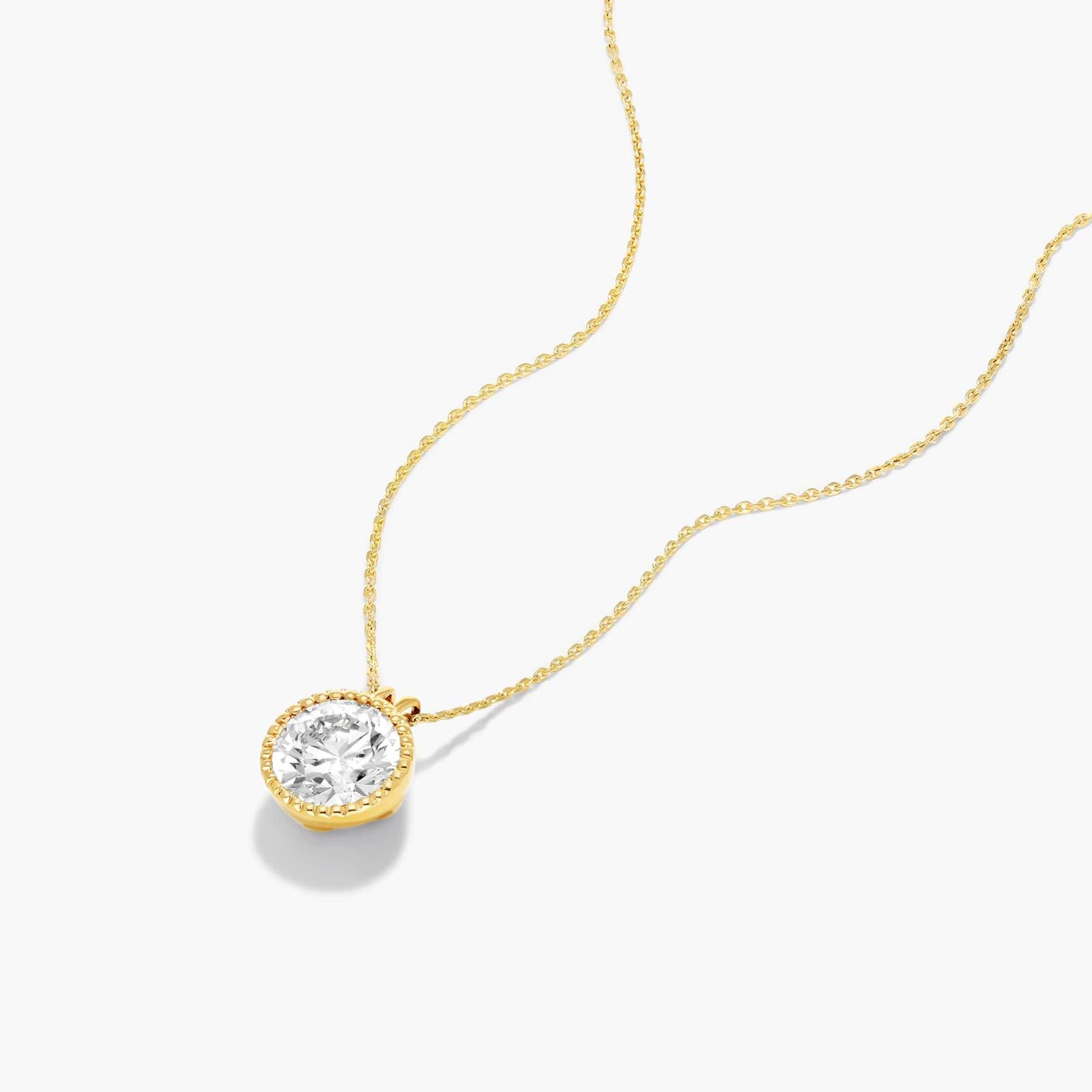 14K Yellow Gold Milgrain Bezel Diamond Pendant (0.25 CTW - H-I / SI1-SI2) By James Allen 3