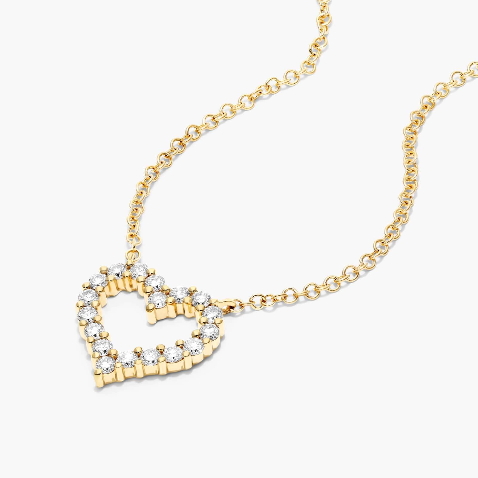 Petite Heart Diamond Necklace In 14K Yellow Gold By James Allen 2
