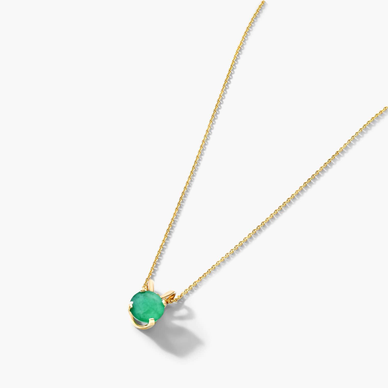14K Yellow Gold Emerald Birthstone Necklace By James Allen 2