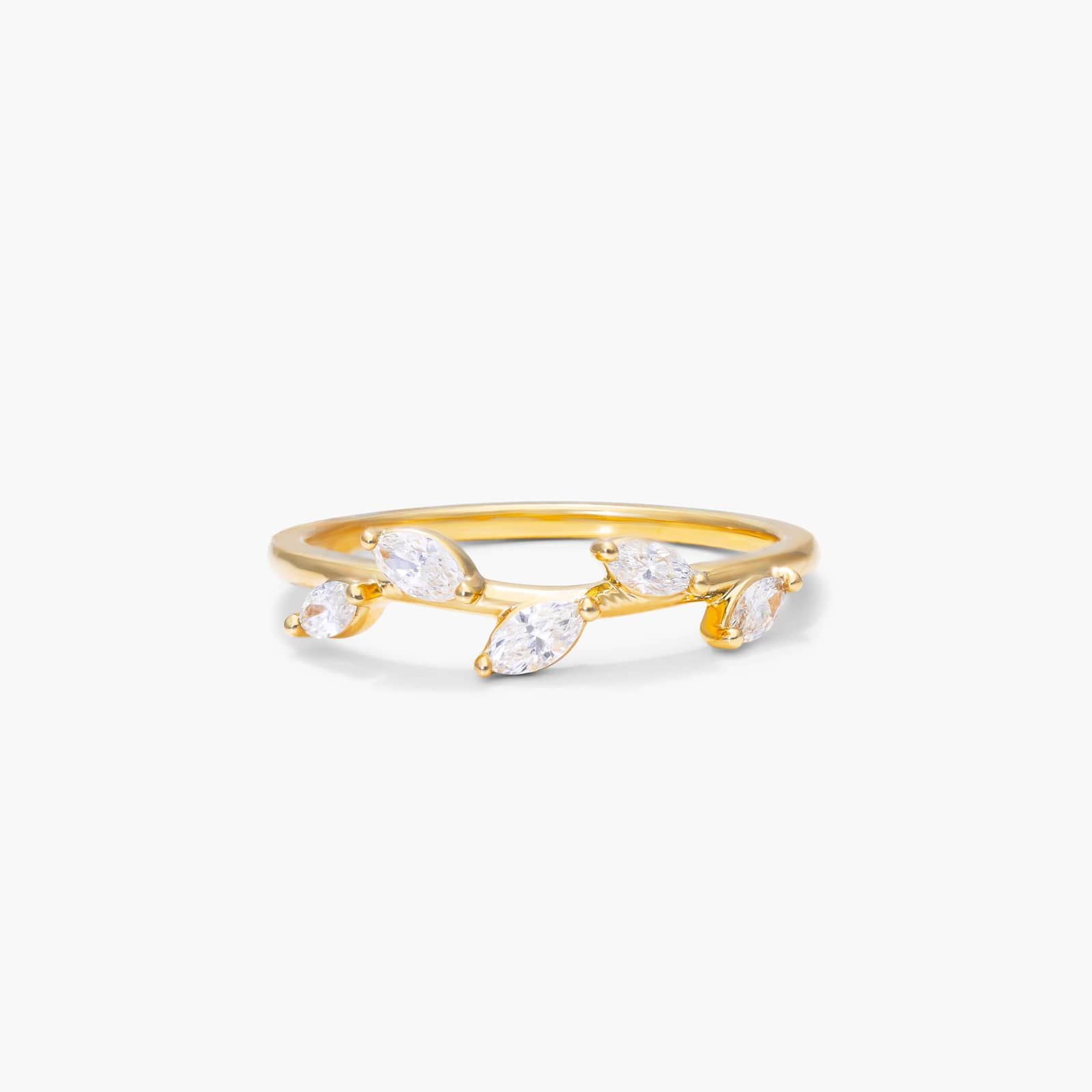 Leaf Motif Diamond Ring In 14K Yellow Gold By James Allen