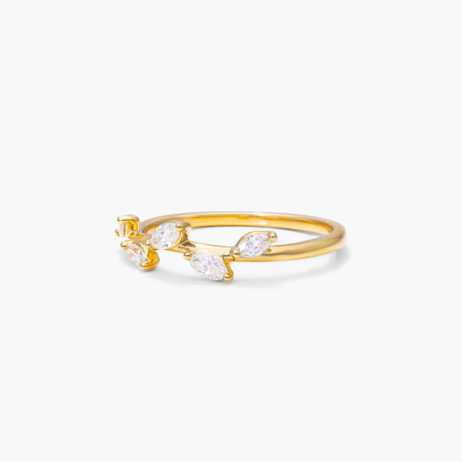 Leaf Motif Diamond Ring In 14K Yellow Gold By James Allen 2