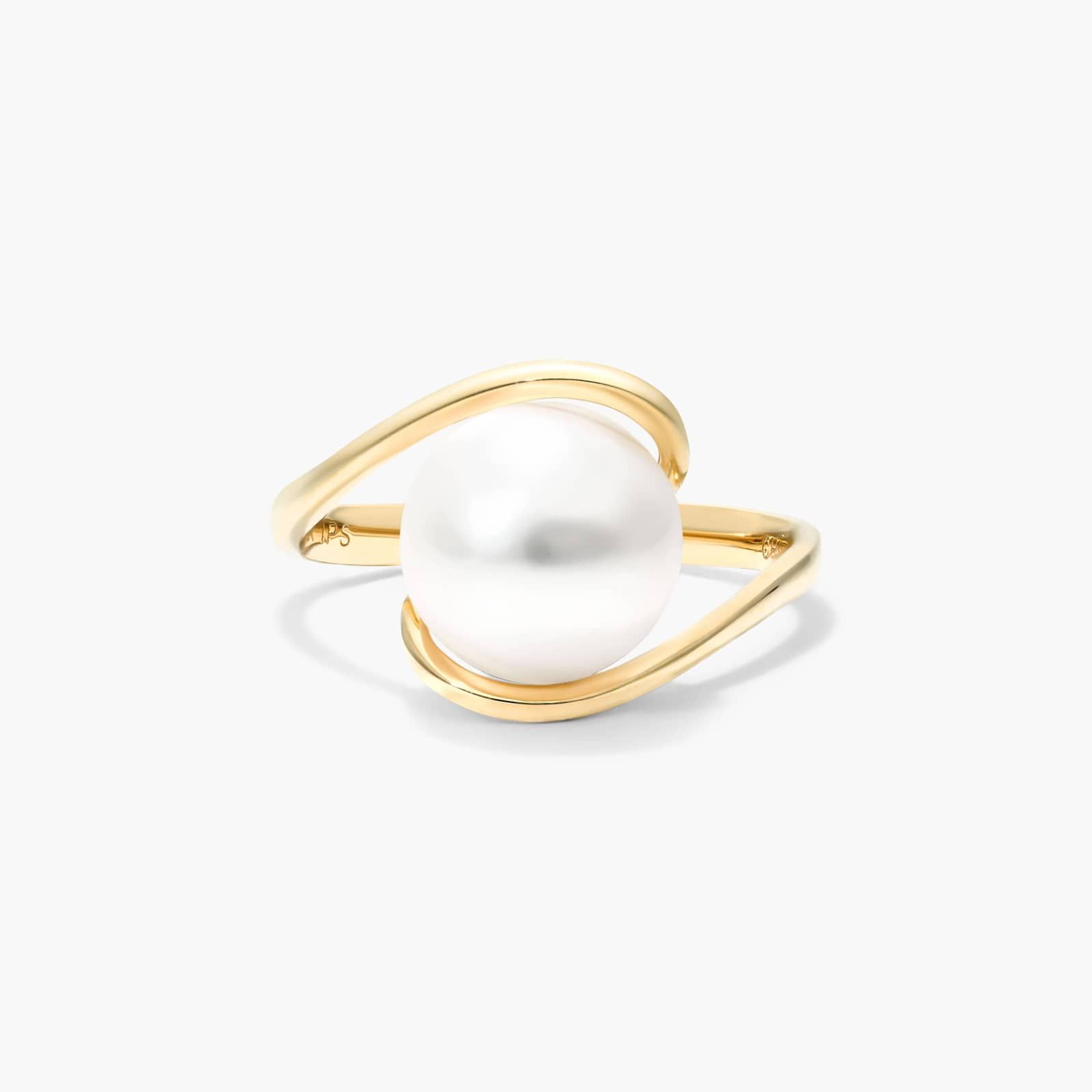 Freshwater Cultured Pearl Swirl Ring In 14K Yellow Gold (9.0-10.0mm) By James Allen