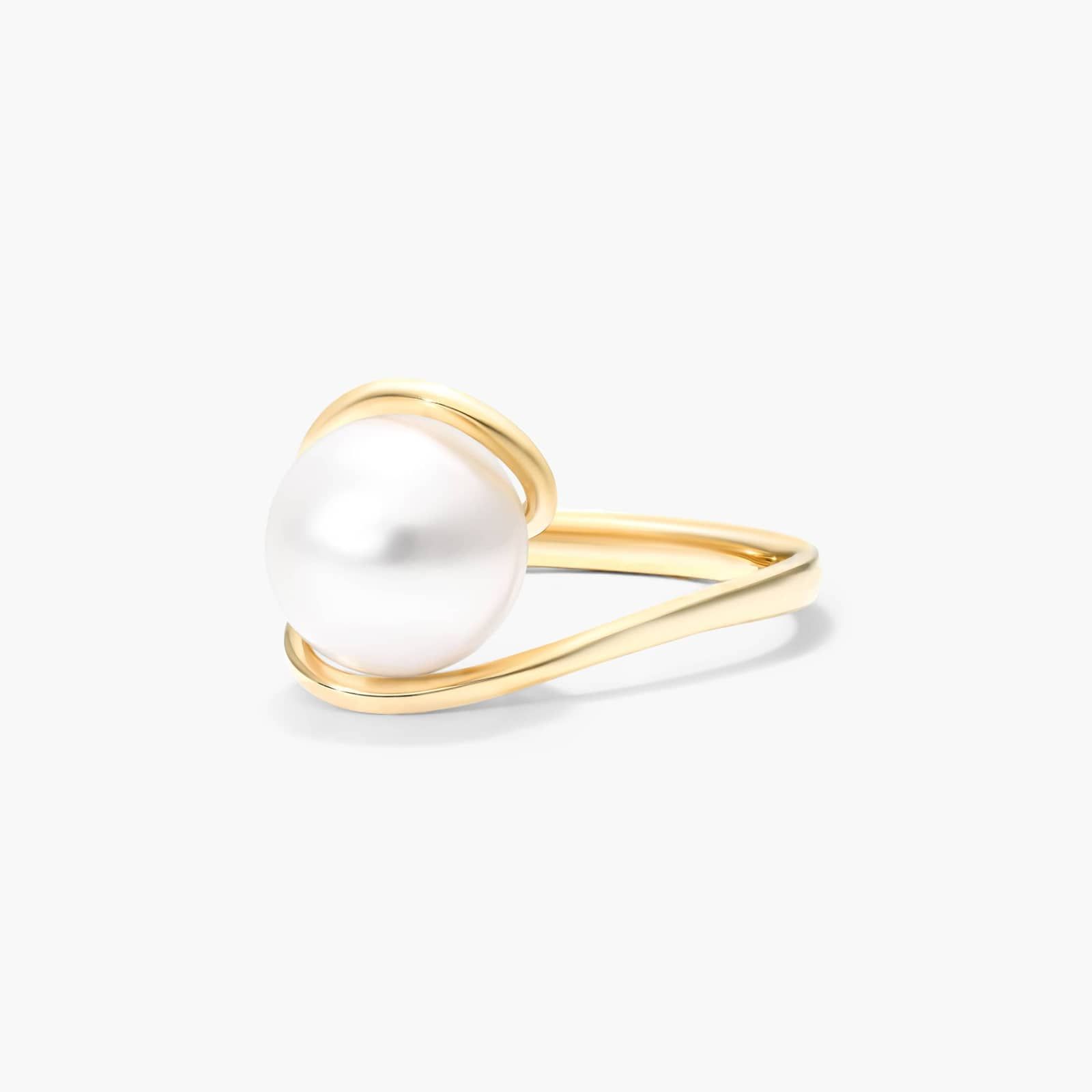 Freshwater Cultured Pearl Swirl Ring In 14K Yellow Gold (9.0-10.0mm) By James Allen 2