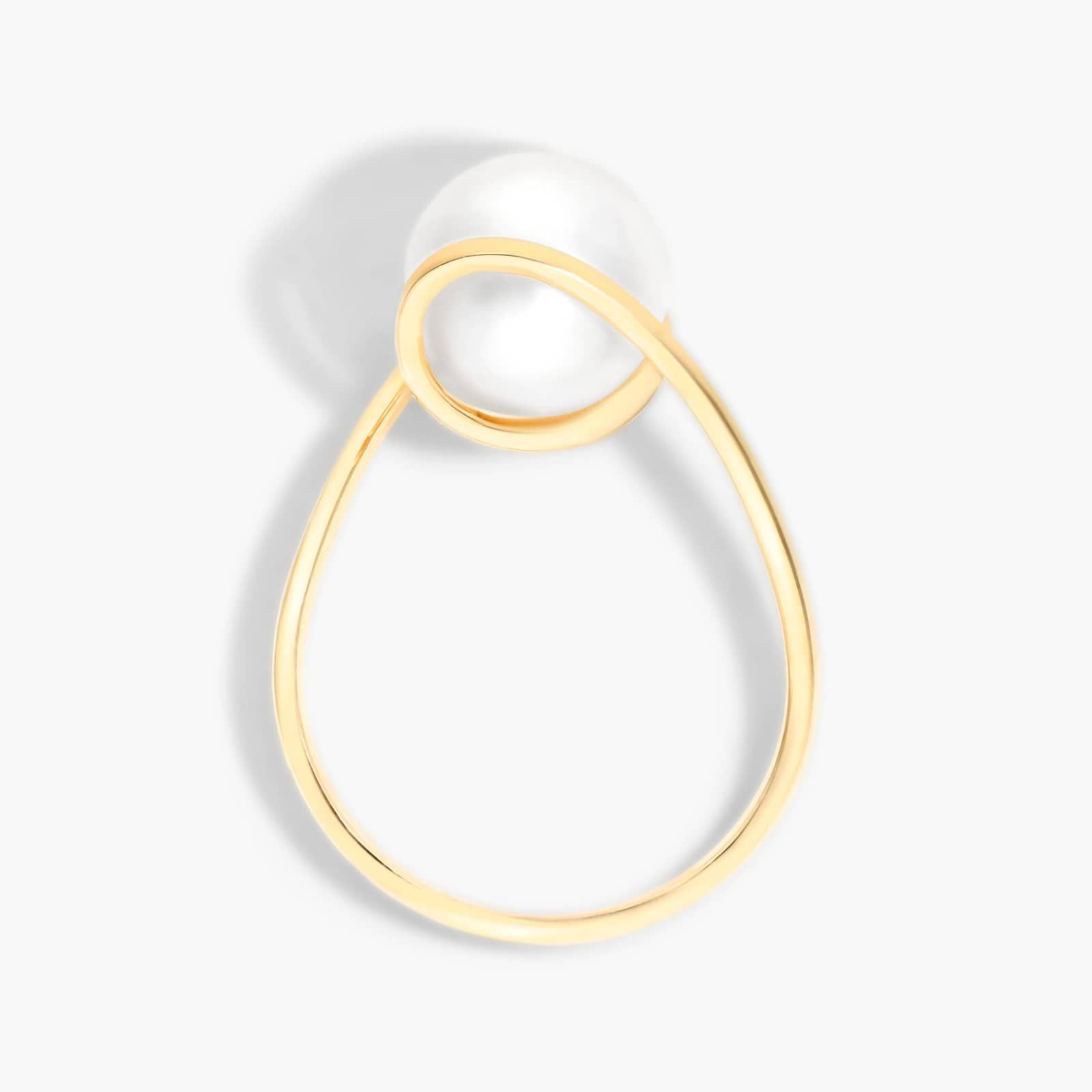 Freshwater Cultured Pearl Swirl Ring In 14K Yellow Gold (9.0-10.0mm) By James Allen 4