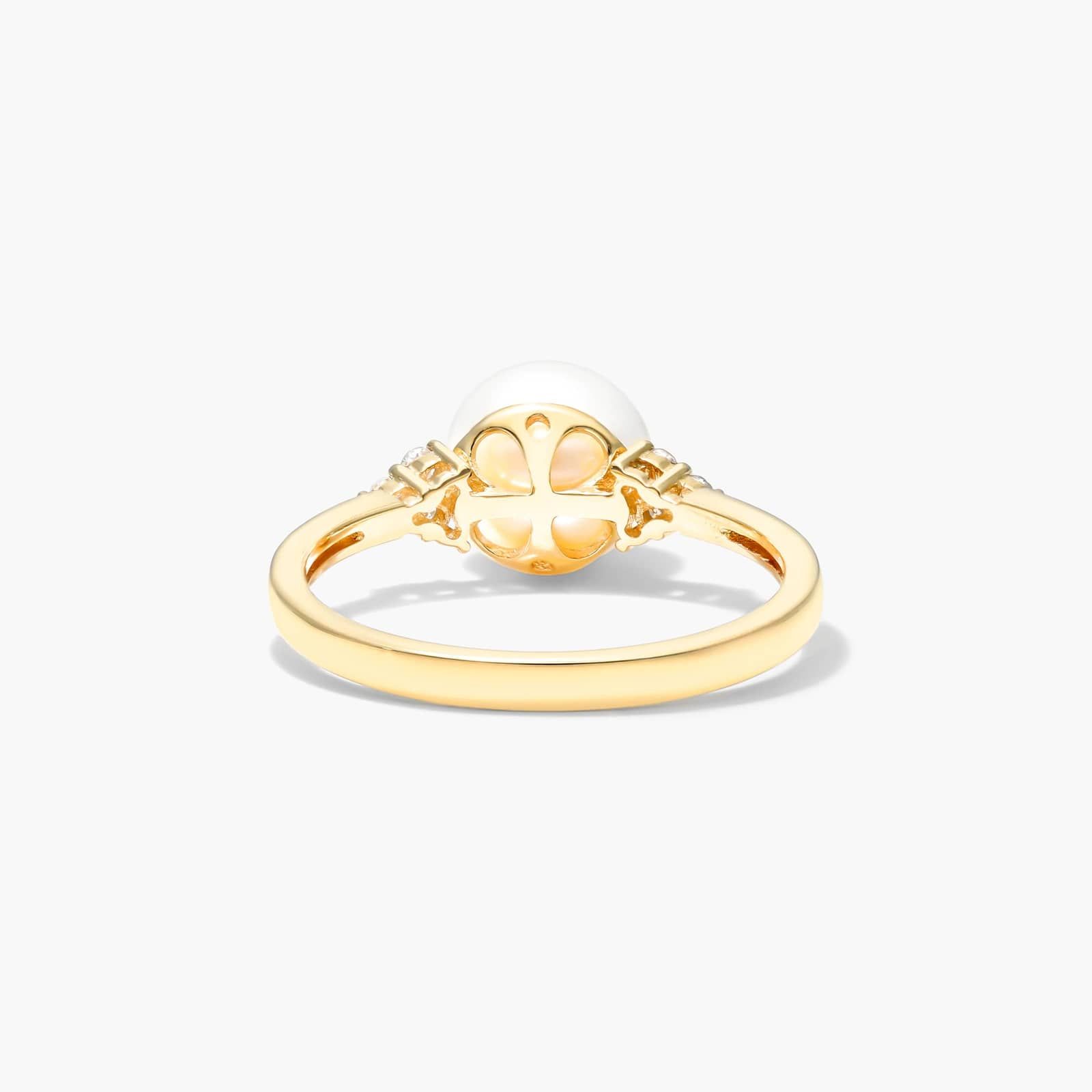 Freshwater Pearl And Diamond Trio Ring In 14K Yellow Gold (7.5-8.0mm) By James Allen 3